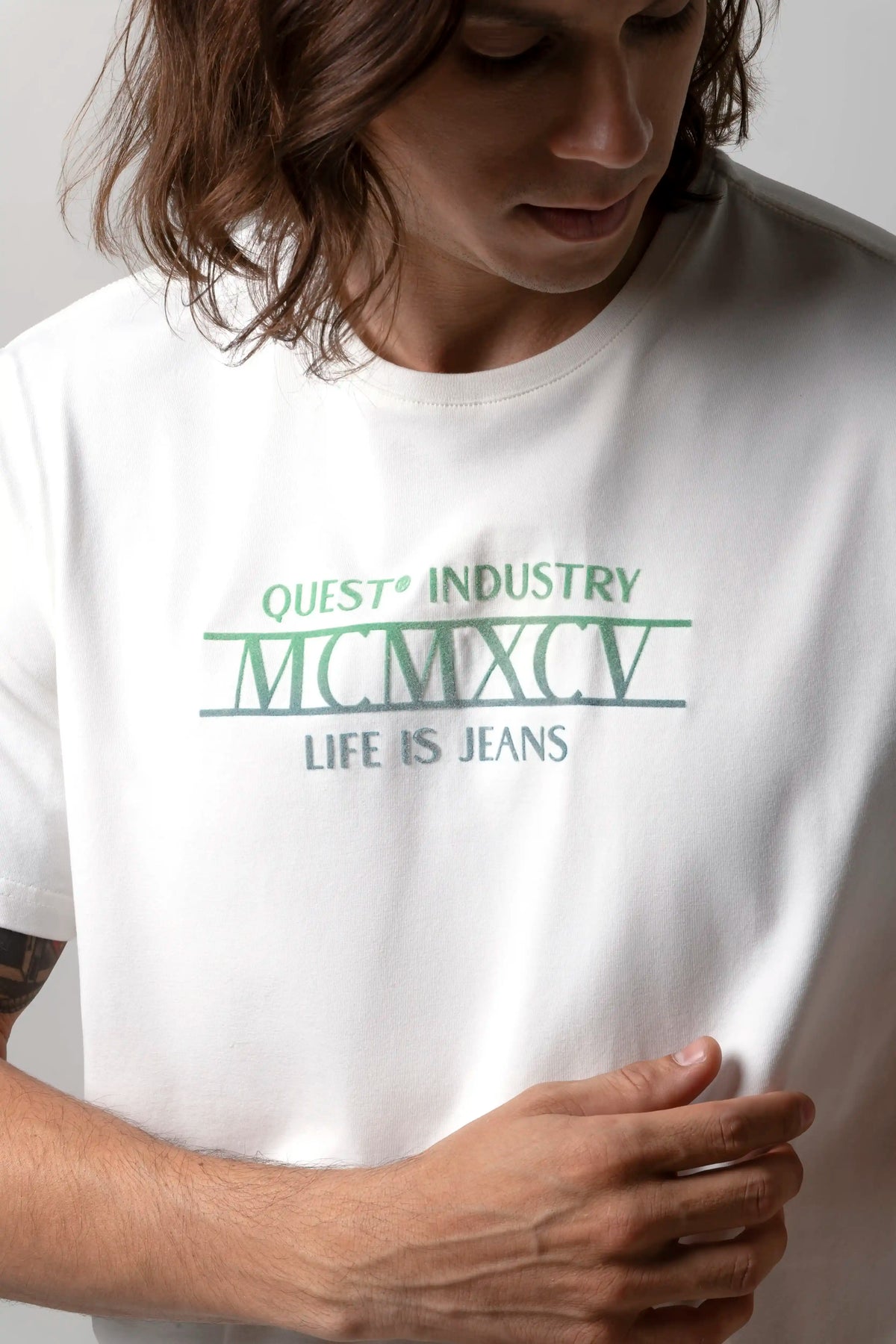 CAMISETA PREMIUM MANGA CORTA COLOR IVORY
