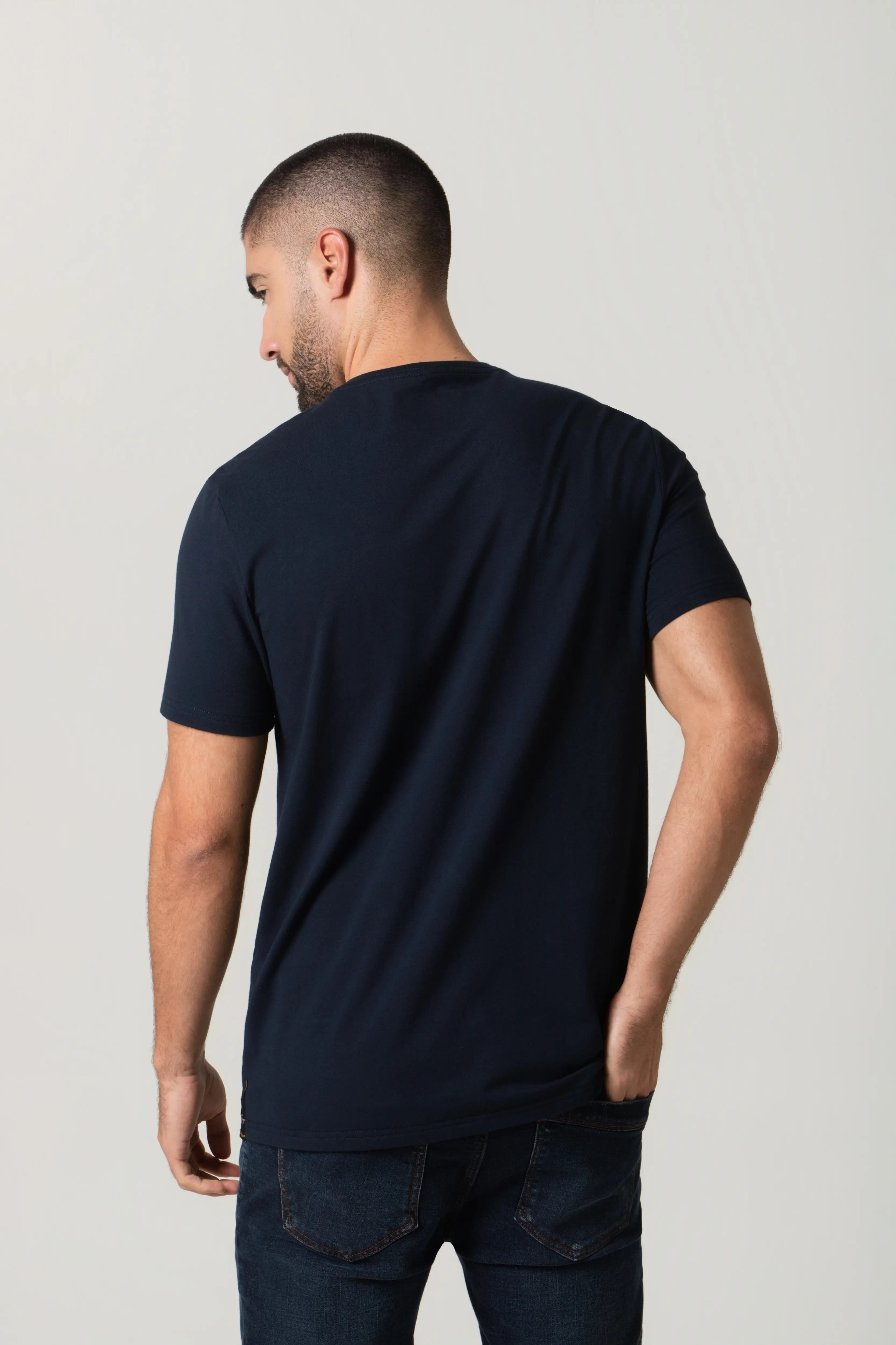 CAMISETA PREMIUM MANGA CORTA COLOR AZUL OSCURO