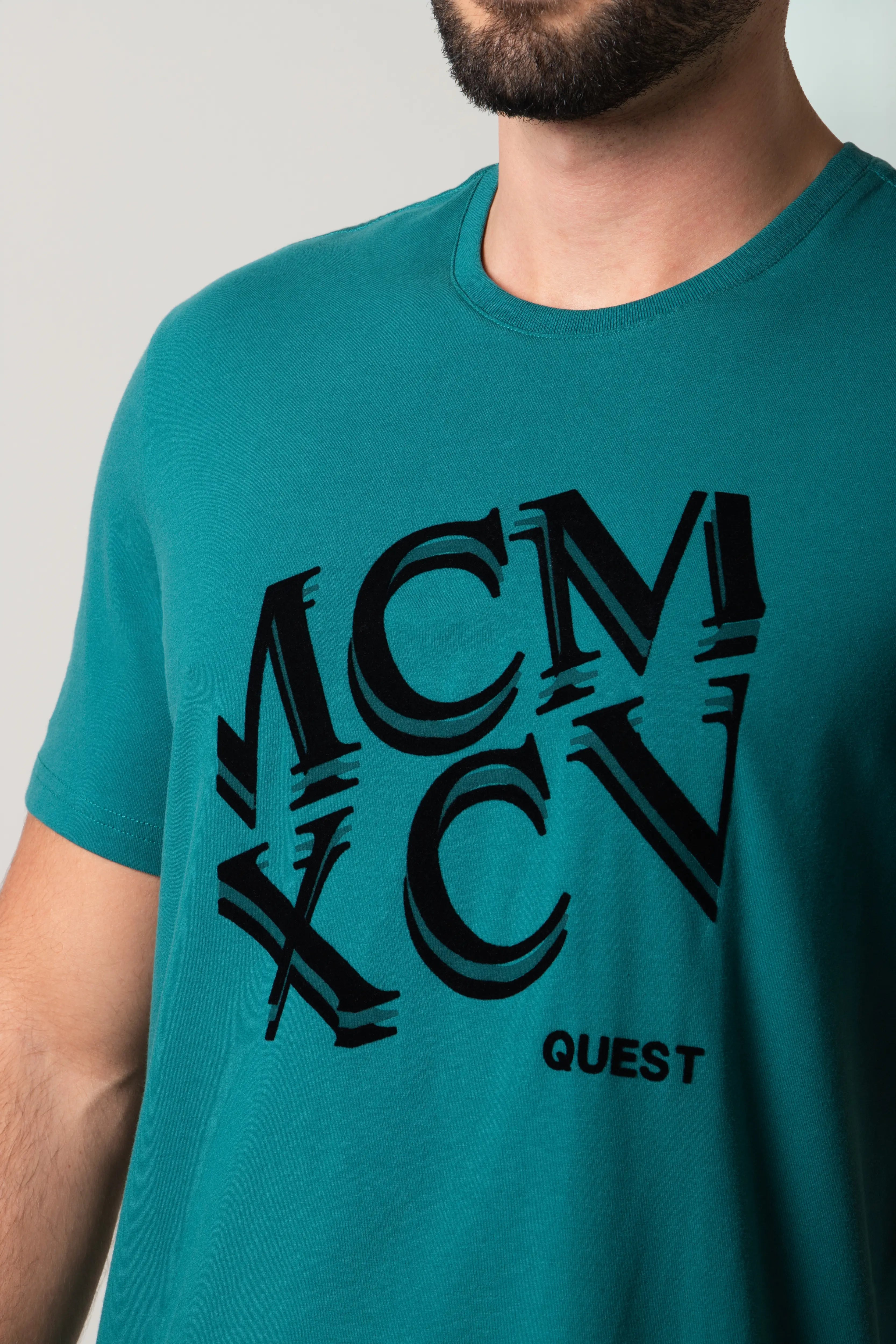 CAMISETA PREMIUM MANGA CORTA COLOR VERDE TORMENTA