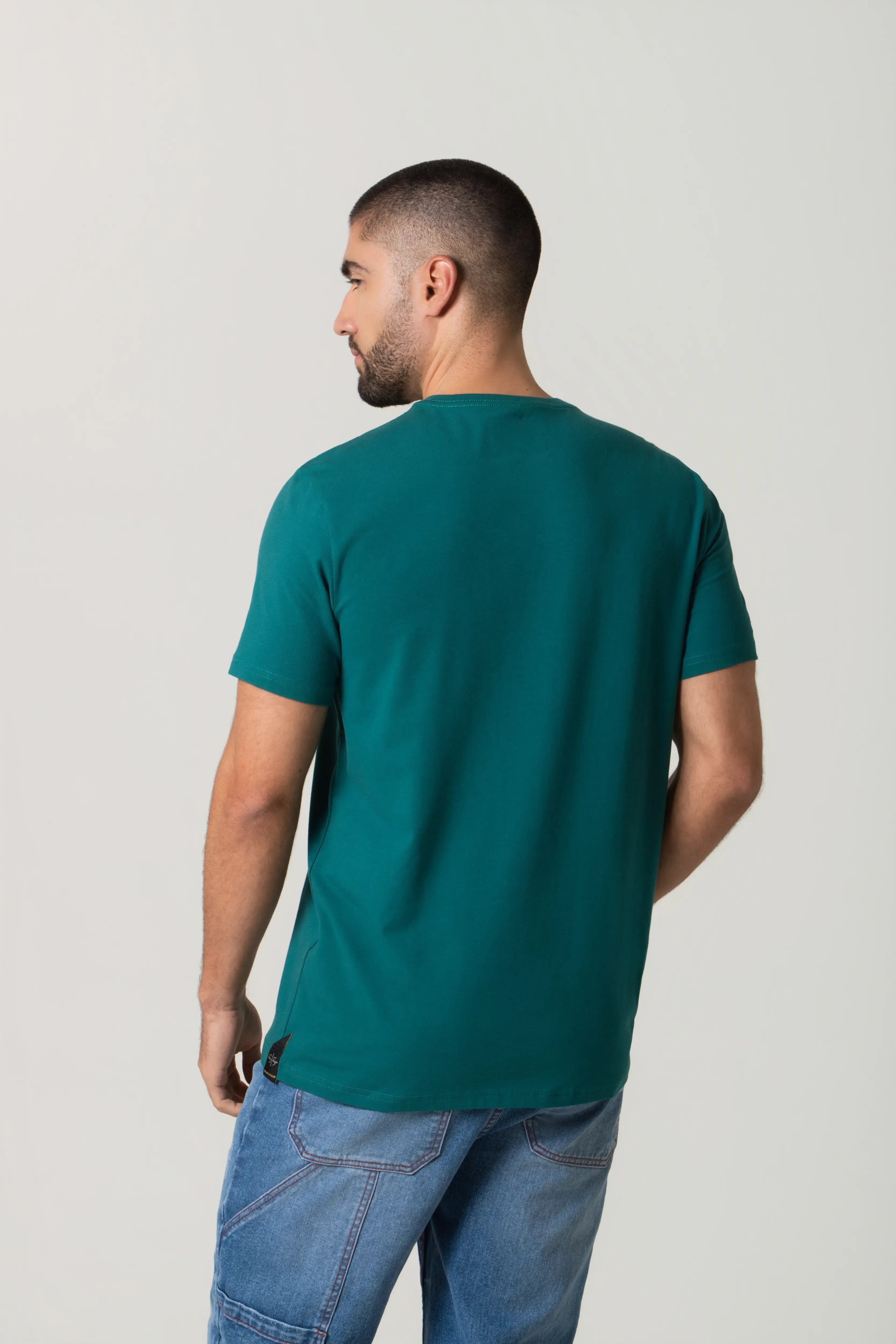 CAMISETA PREMIUM MANGA CORTA COLOR VERDE TORMENTA