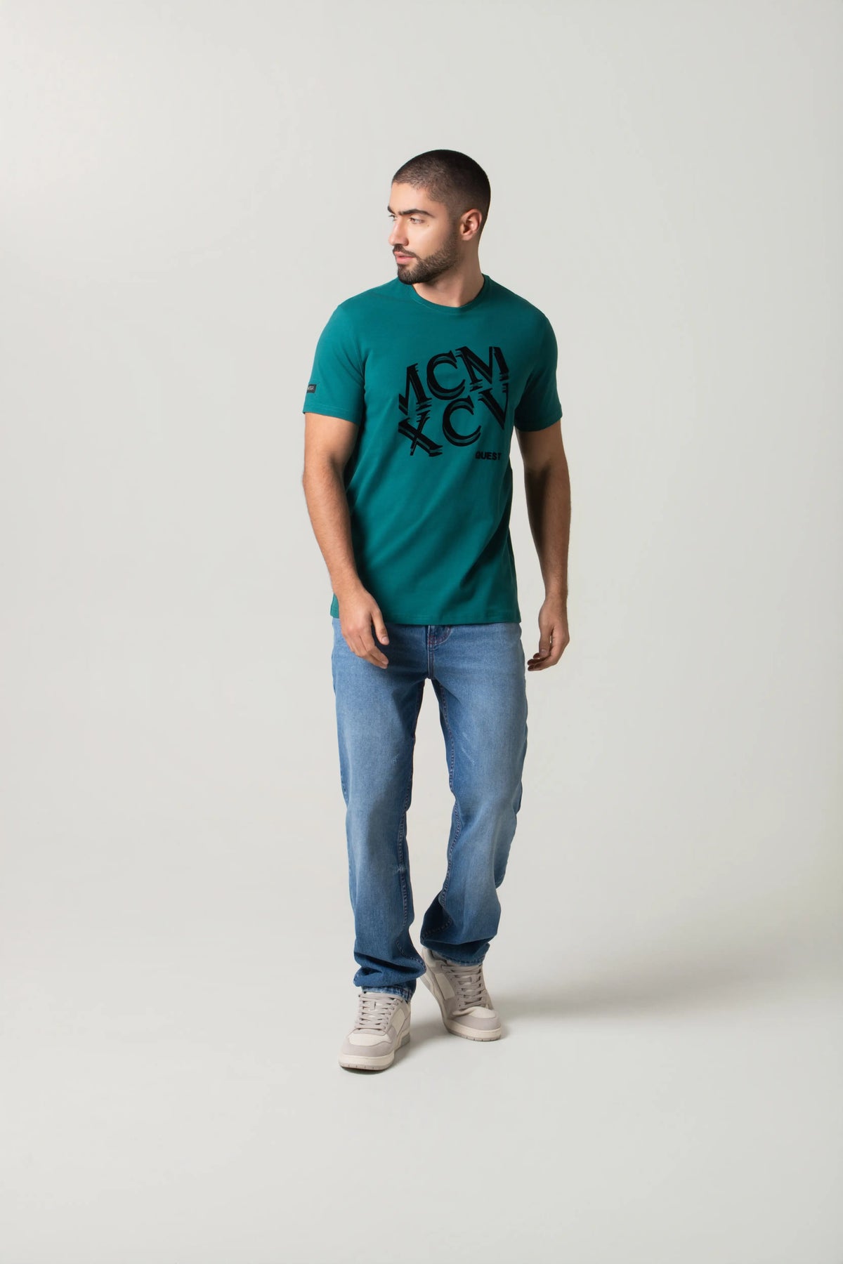 CAMISETA PREMIUM MANGA CORTA COLOR VERDE TORMENTA