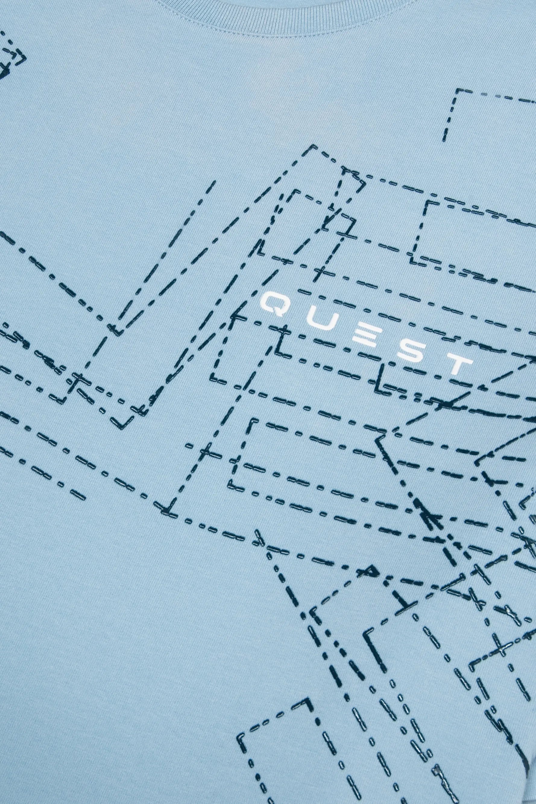 CAMISETA PREMIUM MANGA CORTA COLOR AZUL GLACIAR