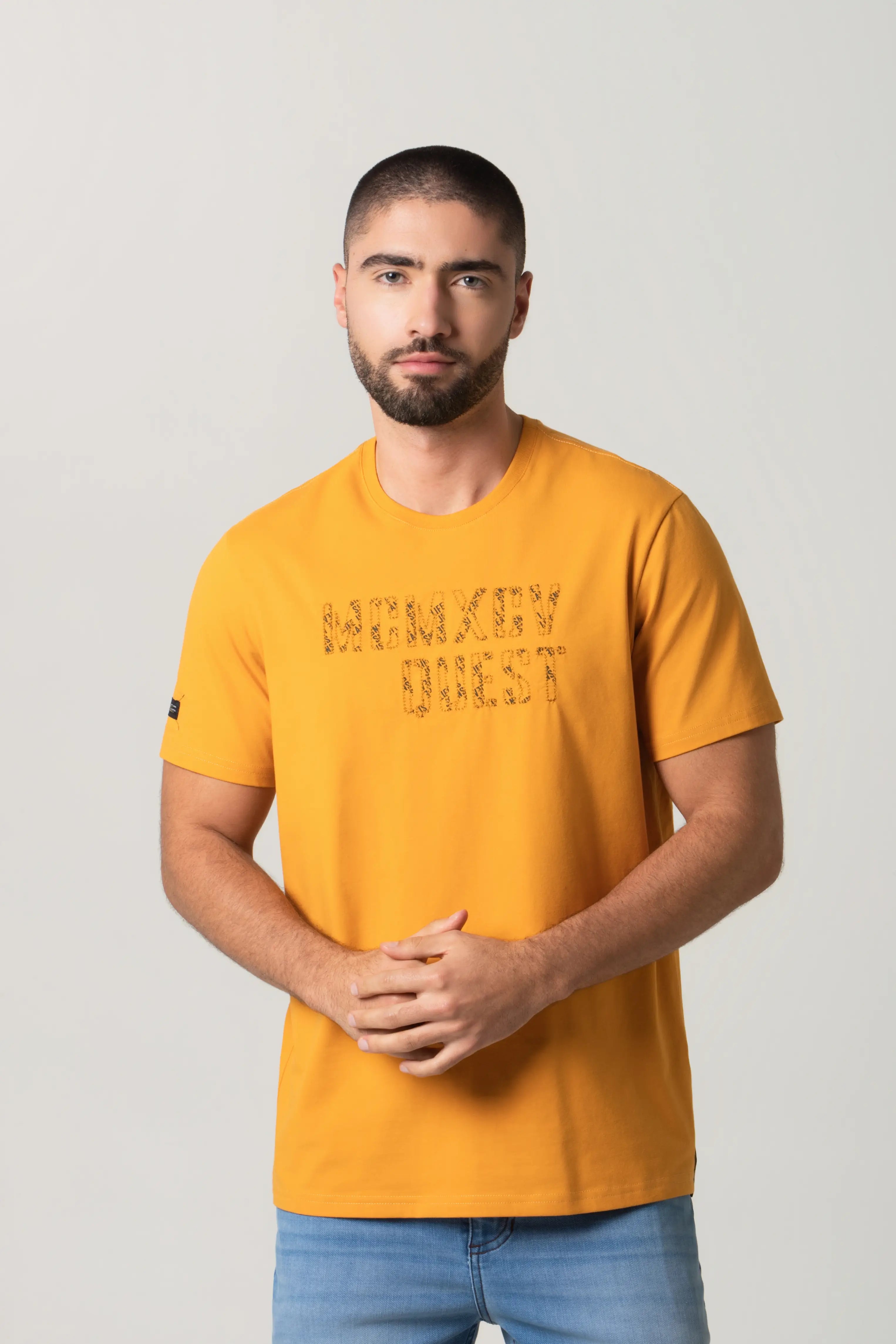 CAMISETA PREMIUM MANGA CORTA COLOR MOSTAZA