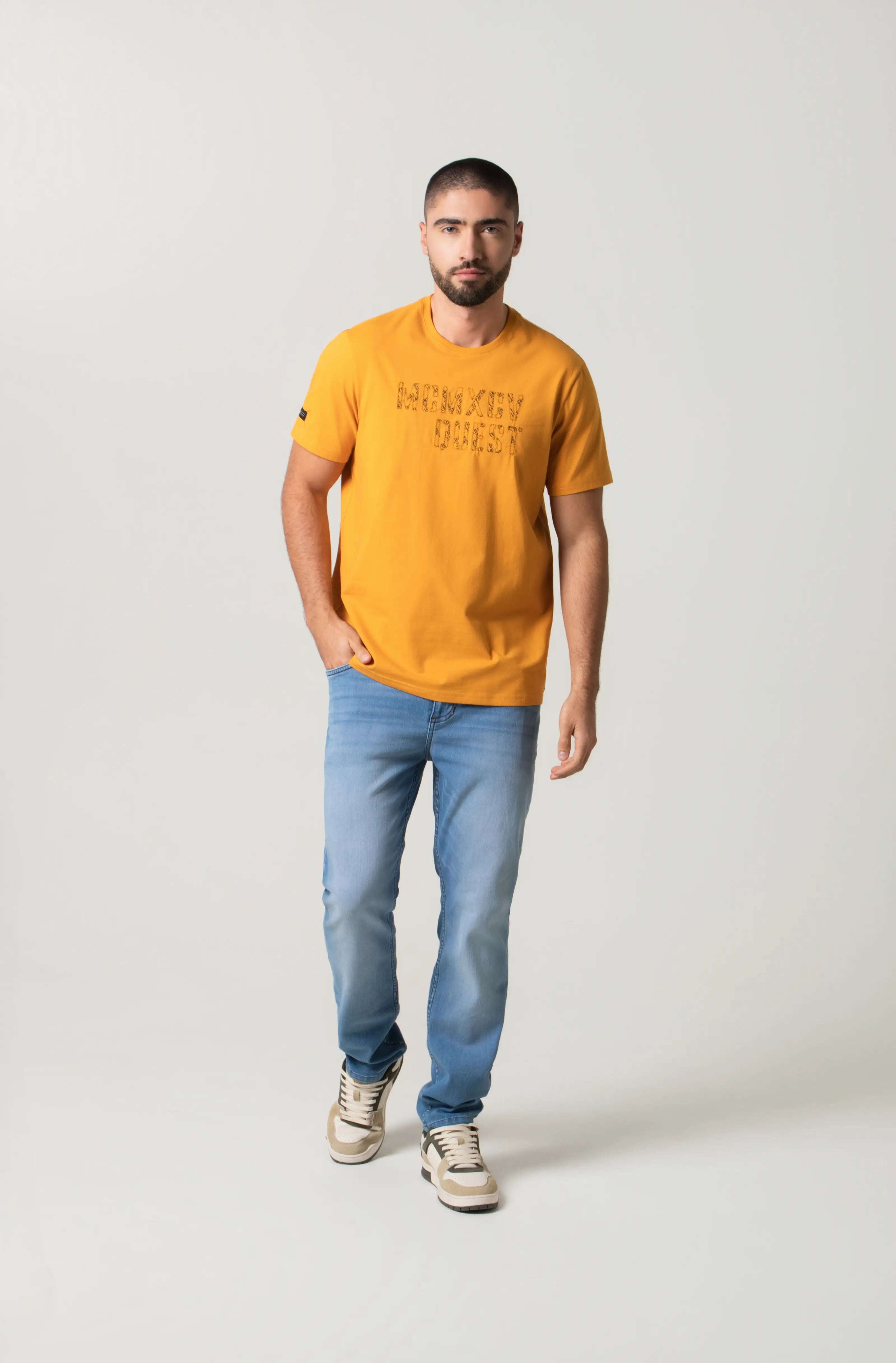 CAMISETA PREMIUM MANGA CORTA COLOR MOSTAZA