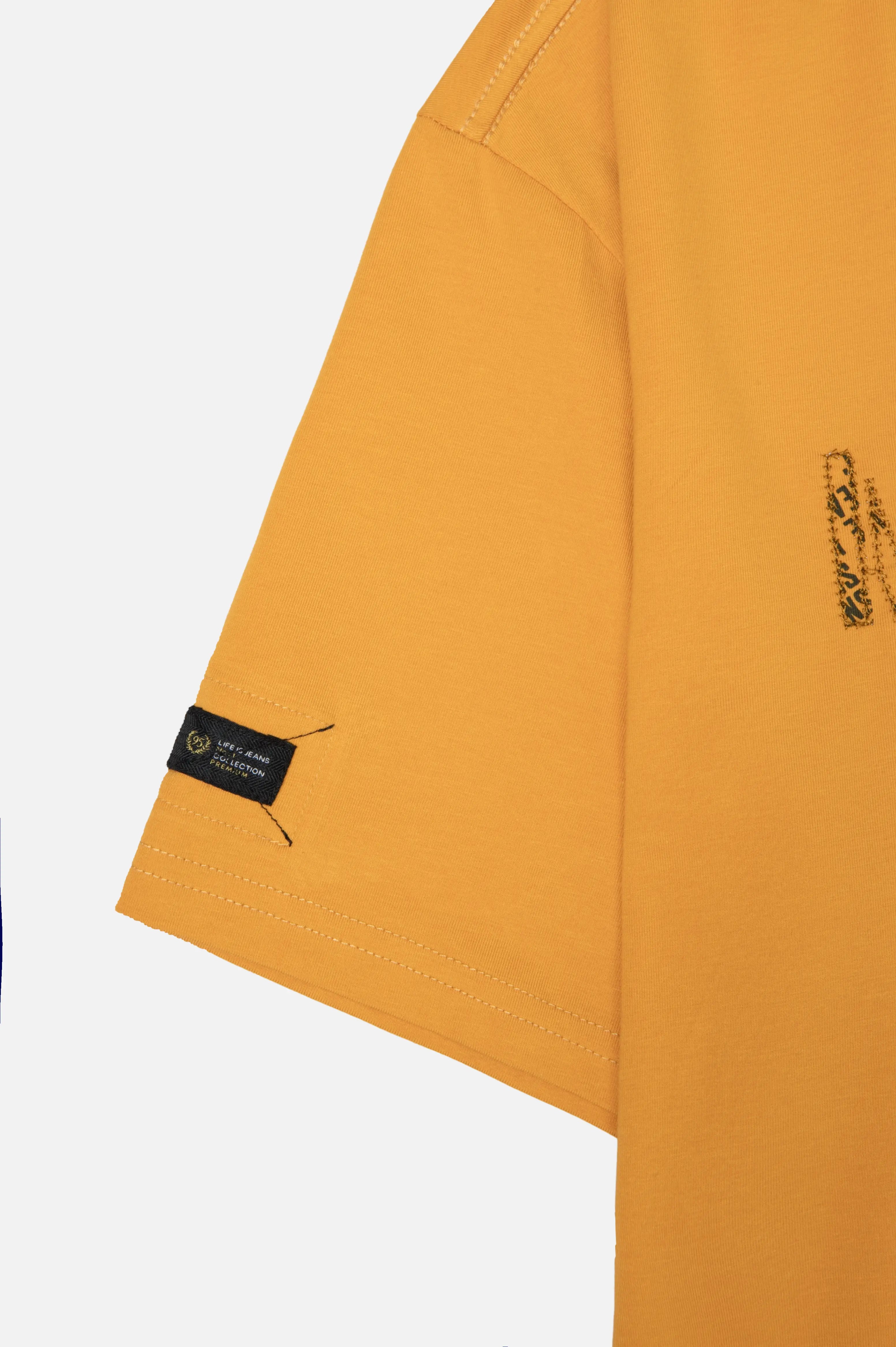 CAMISETA PREMIUM MANGA CORTA COLOR MOSTAZA