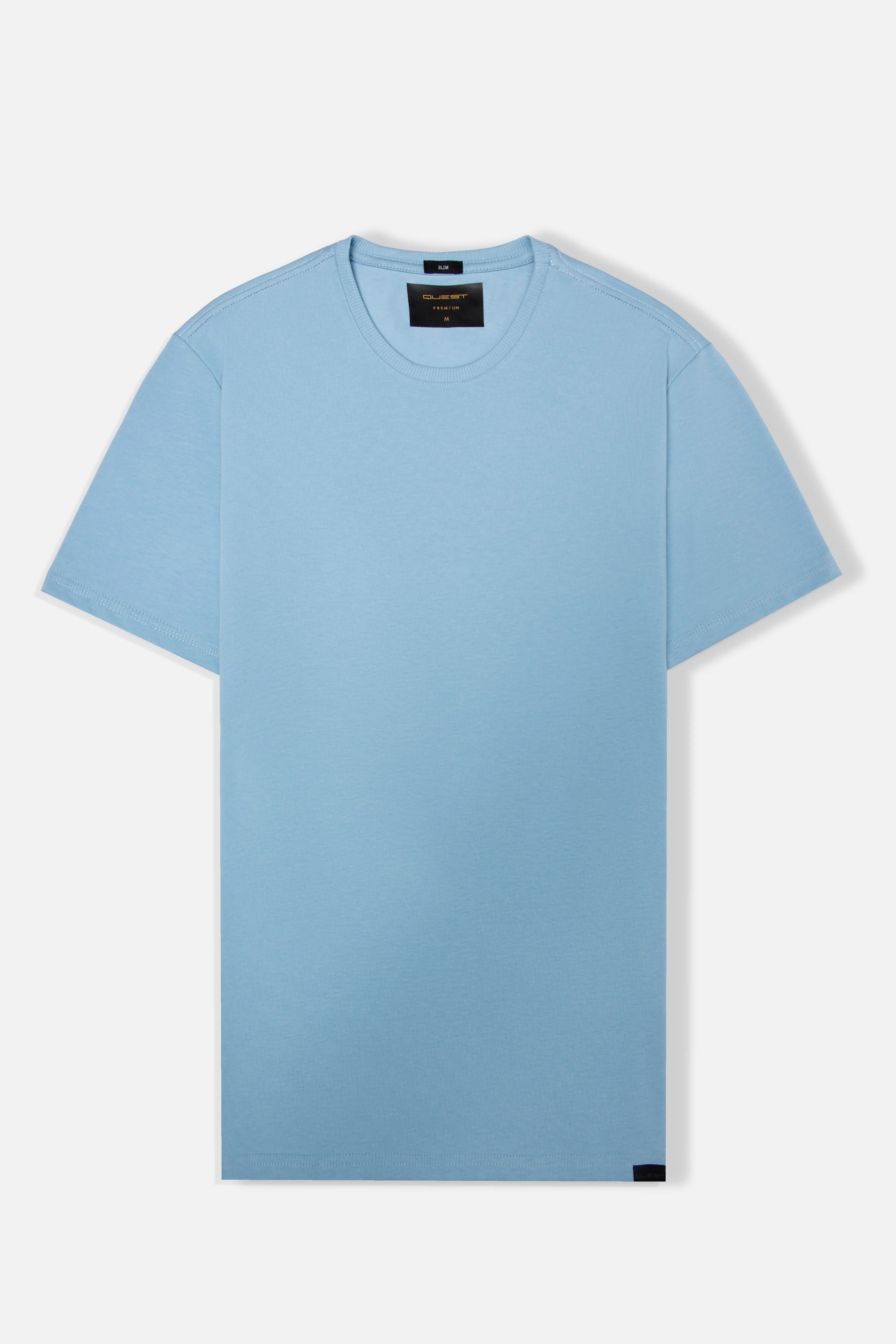 CAMISETA PREMIUM MANGA CORTA COLOR AZUL GLACIAR