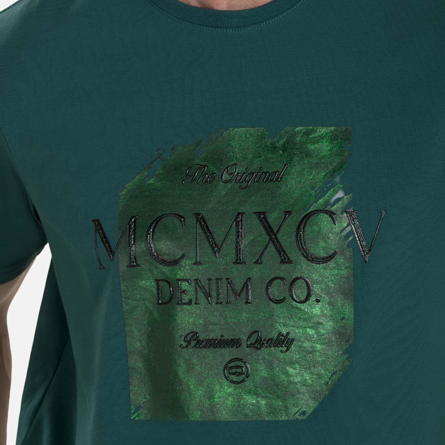 CAMISETA PREMIUM MANGA CORTA COLOR VERDE TORMENTA