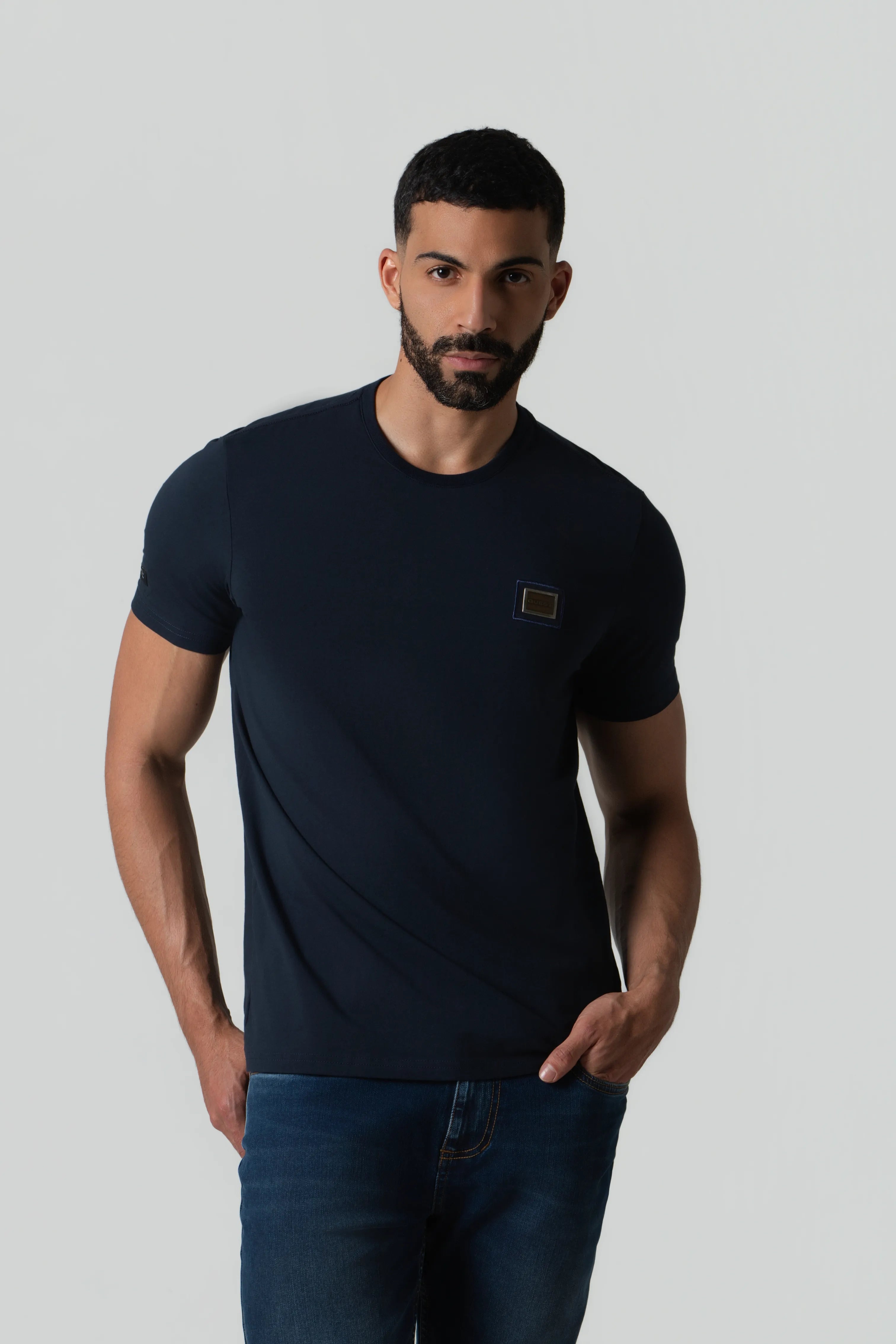 CAMISETA PREMIUM MANGA CORTA COLOR AZUL NOCHE