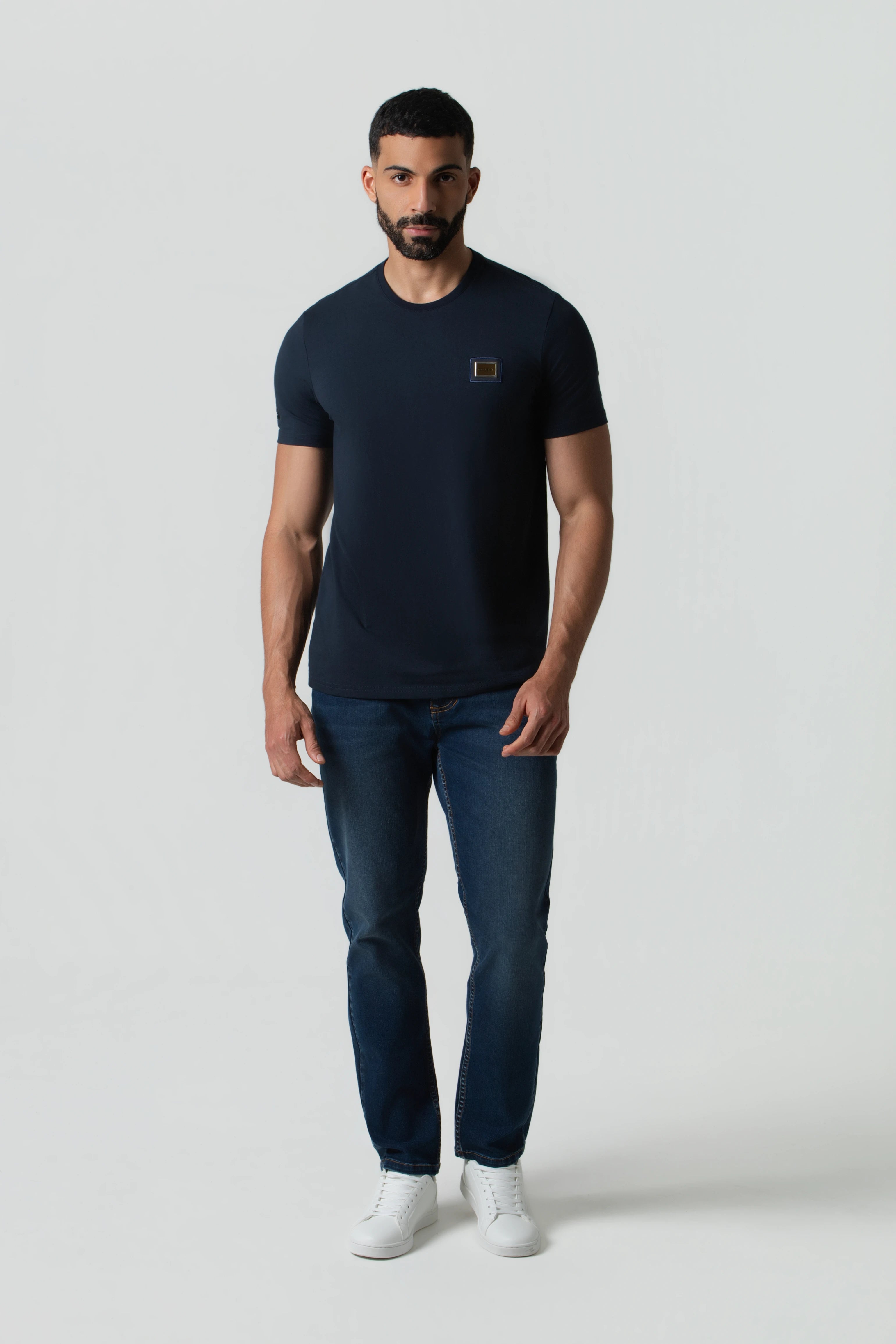 CAMISETA PREMIUM MANGA CORTA COLOR AZUL NOCHE