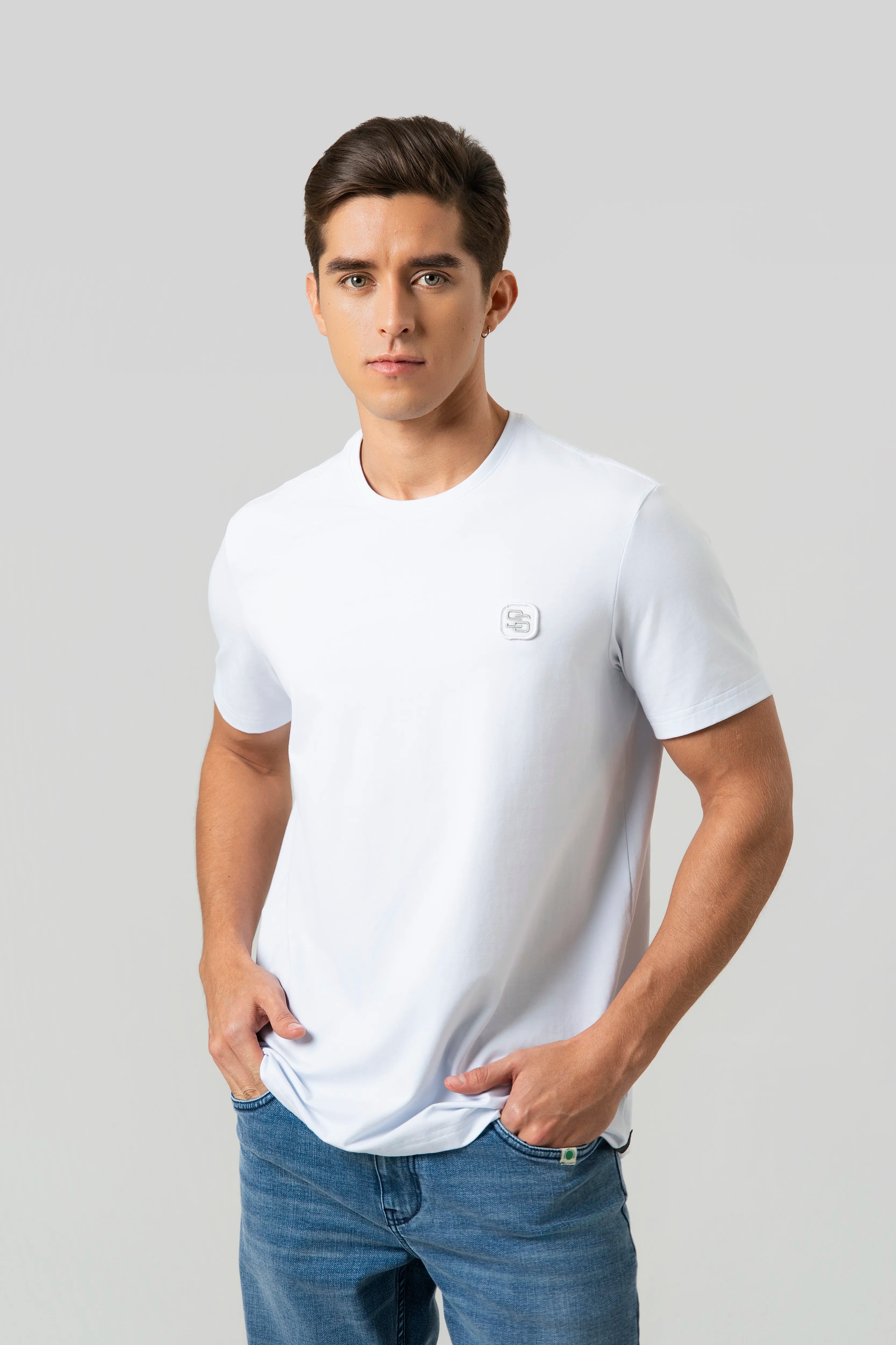 CAMISETA PREMIUM MANGA CORTA COLOR BLANCO