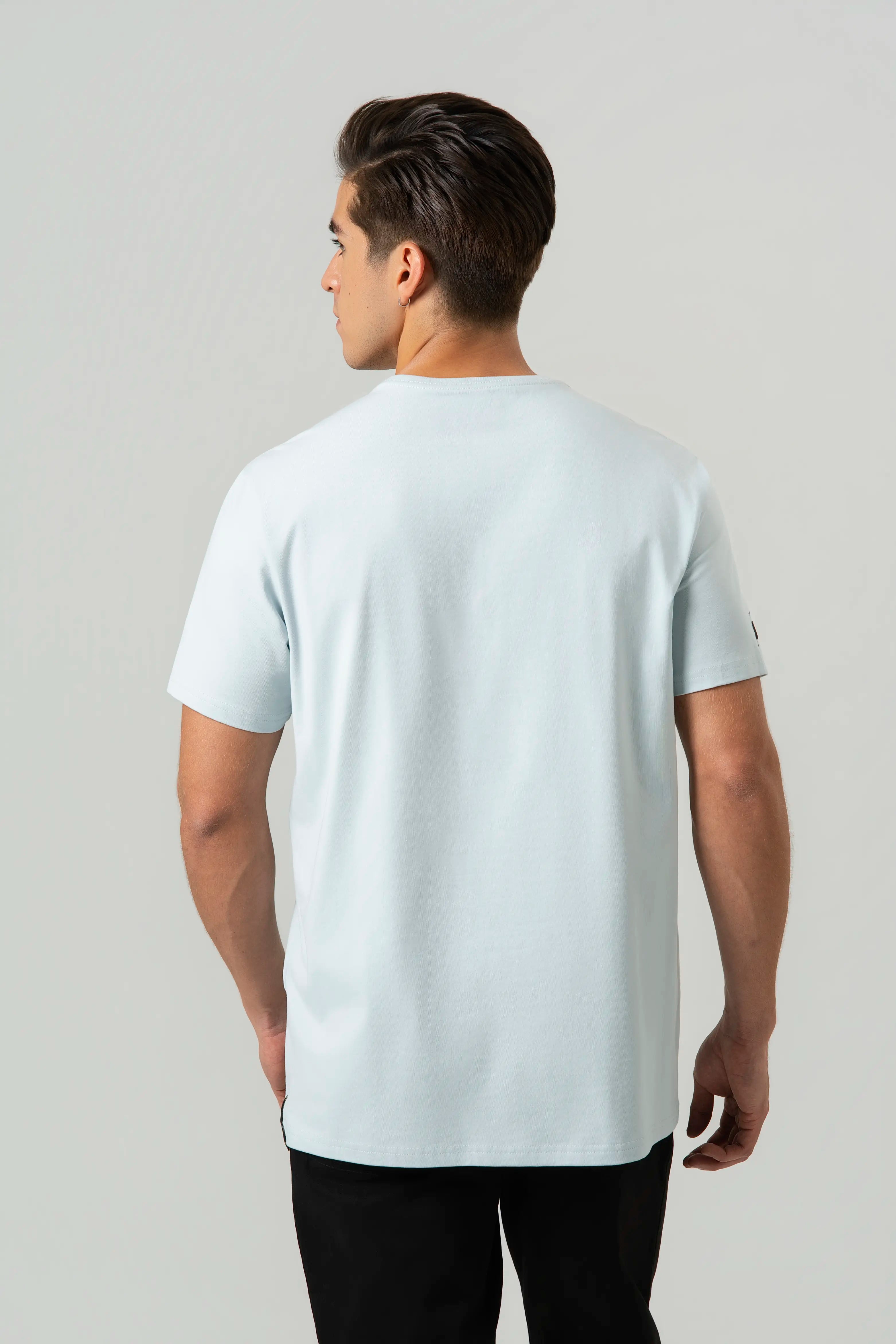 CAMISETA PREMIUM MANGA CORTA COLOR BABY BLUE