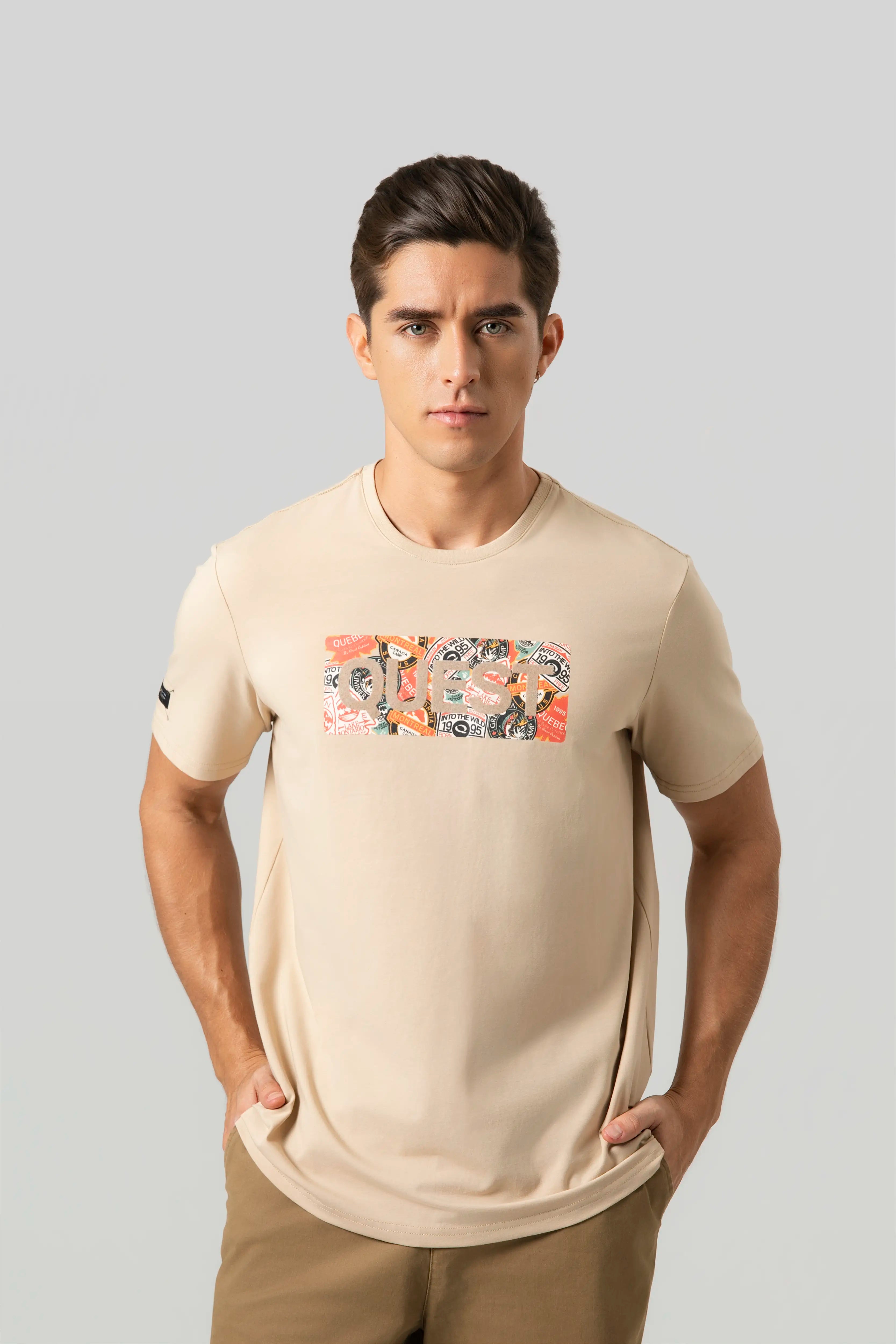 CAMISETA PREMIUM MANGA CORTA COLOR SAFARI – Quest Colombia