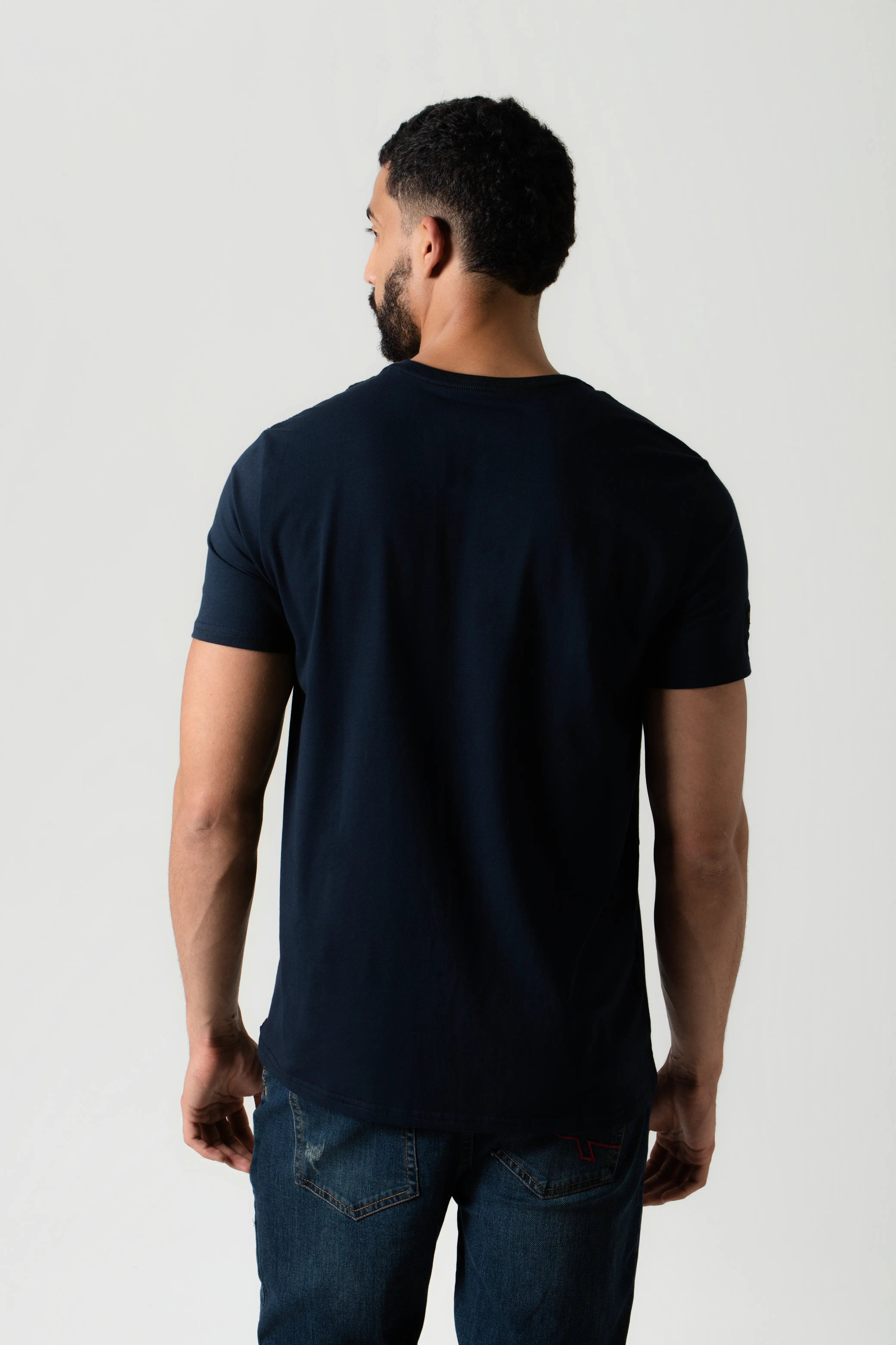 CAMISETA PREMIUM MANGA CORTA COLOR AZUL OSCURO