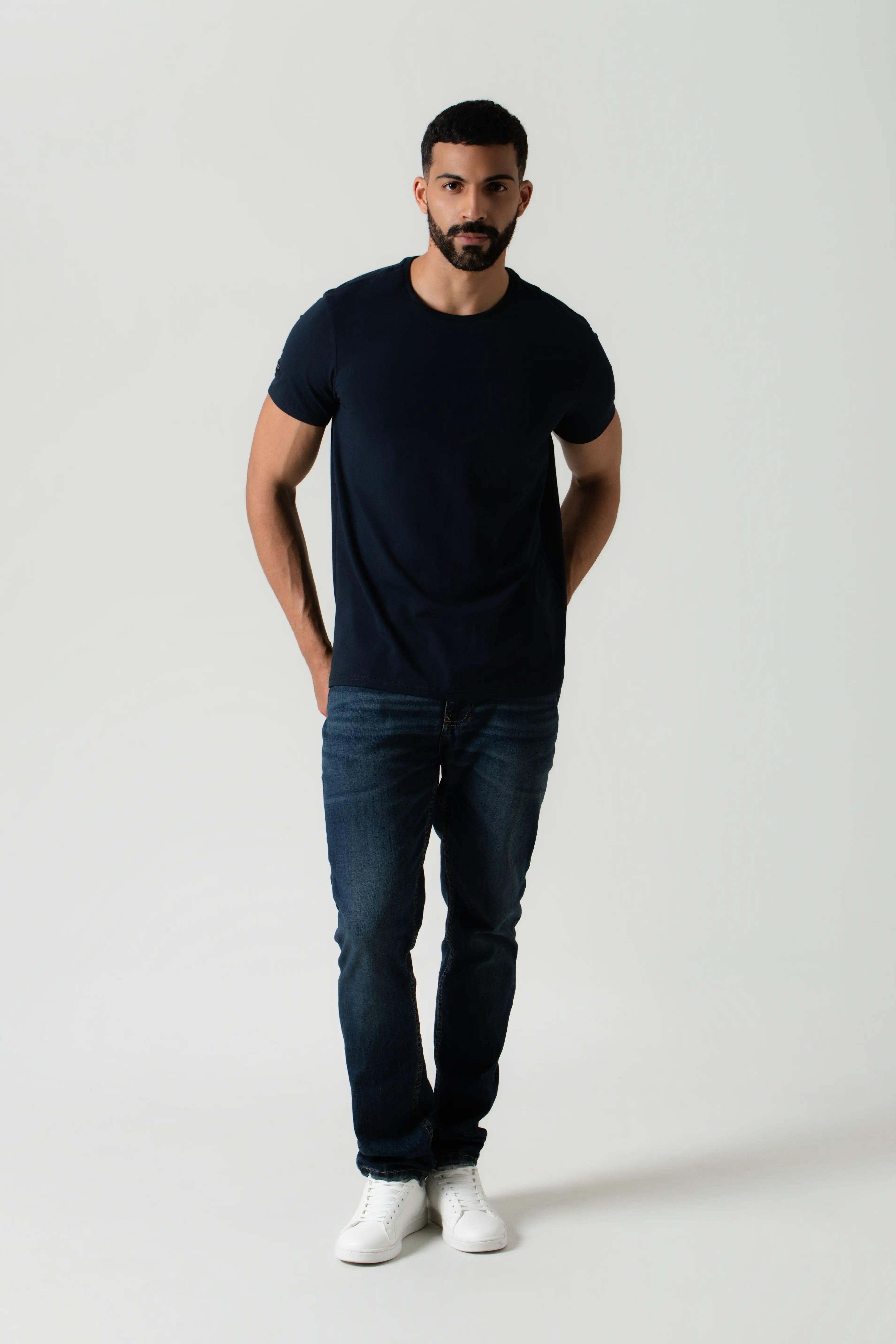 CAMISETA PREMIUM MANGA CORTA COLOR AZUL OSCURO