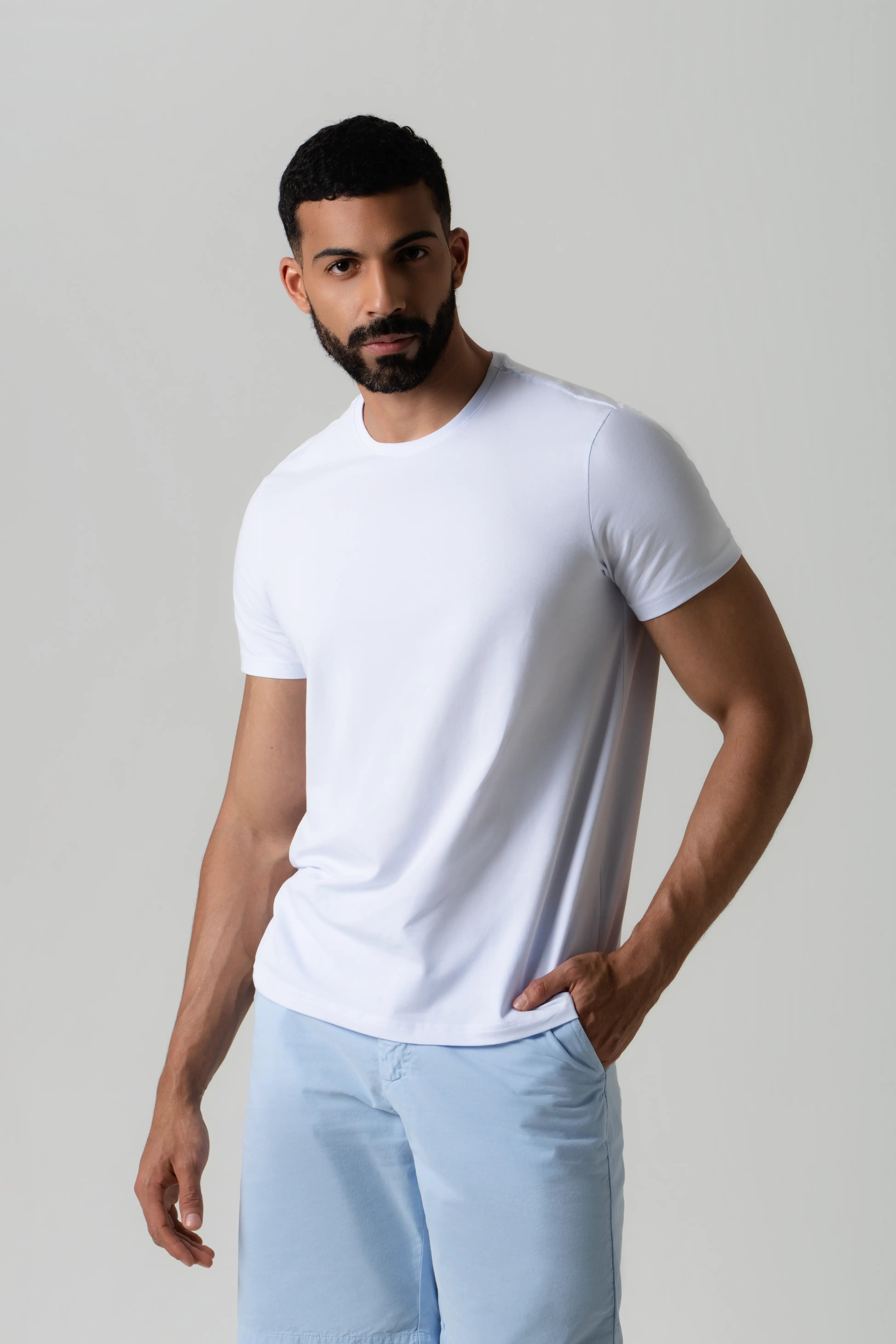 CAMISETA PREMIUM MANGA CORTA COLOR BLANCO OPTICO