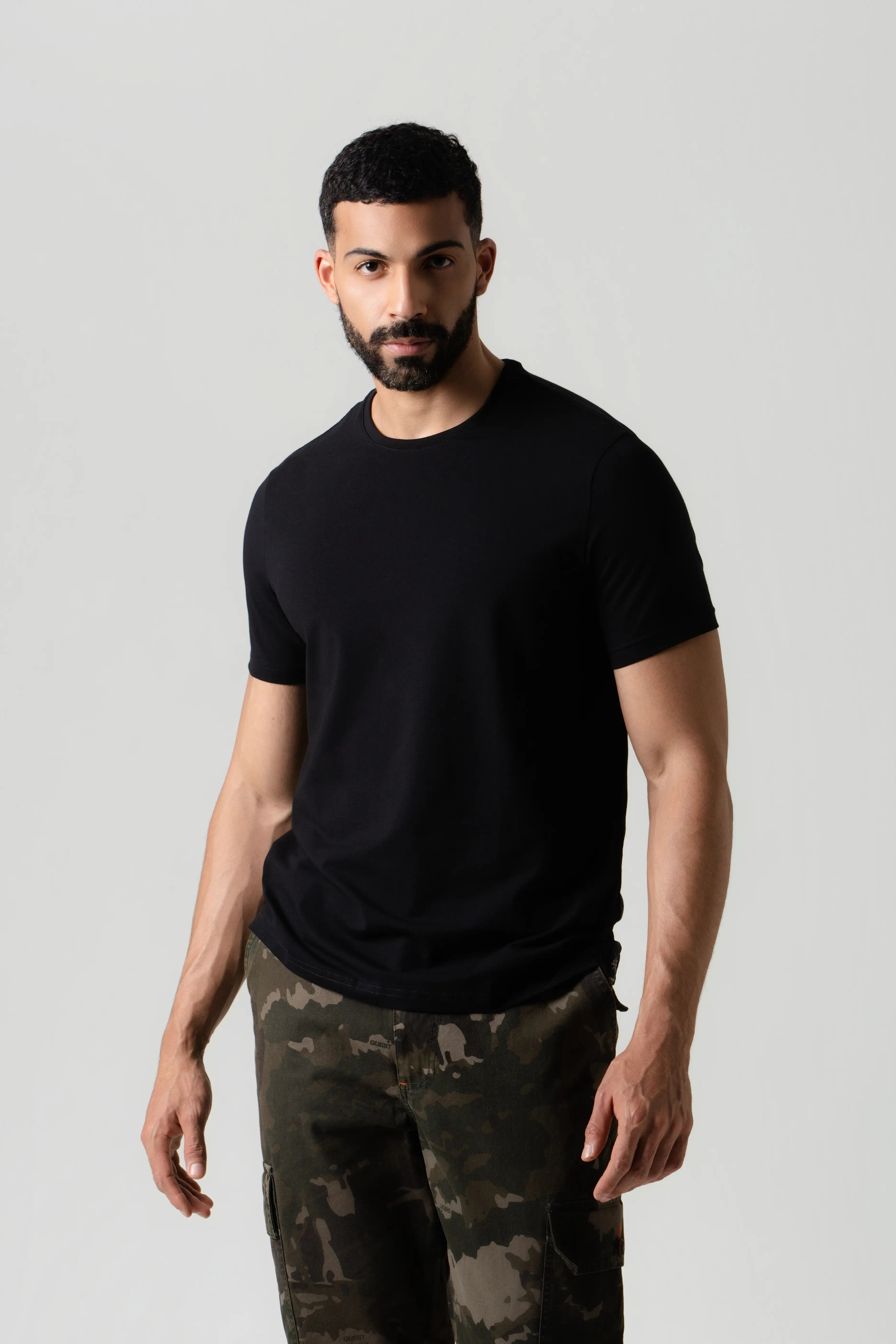 CAMISETA PREMIUM MANGA CORTA COLOR NEGRO