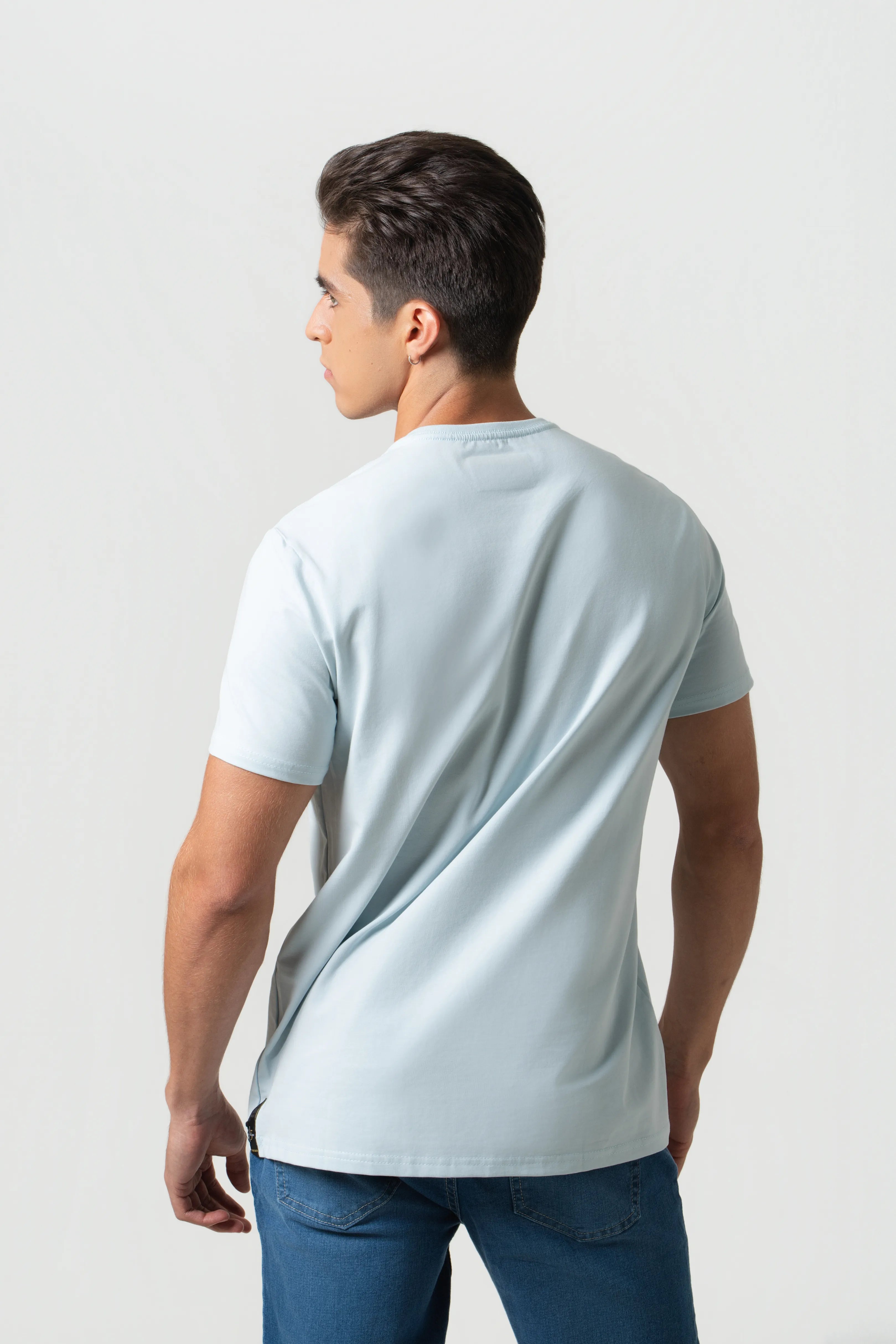 CAMISETA PREMIUM MANGA CORTA COLOR BABY BLUE