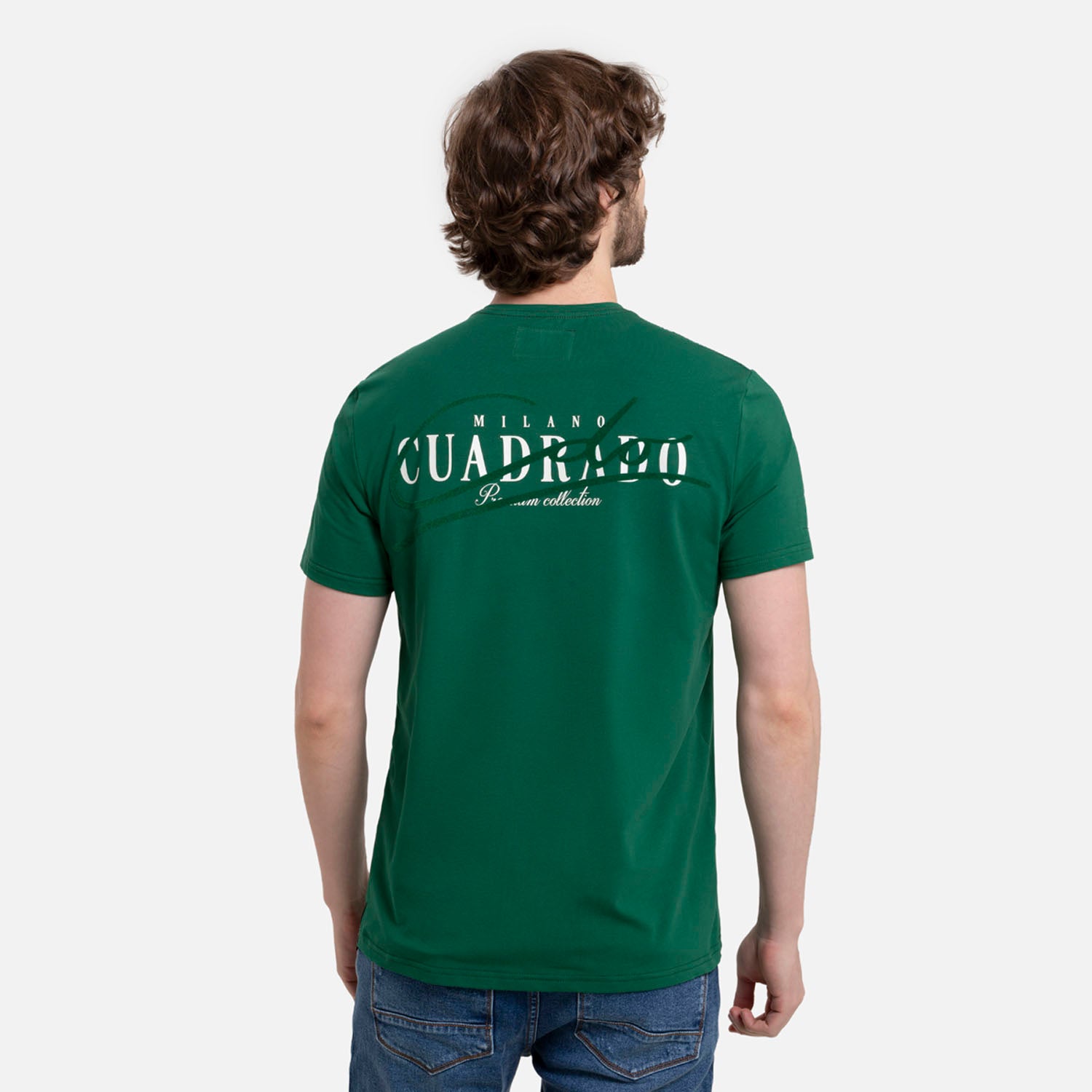 CAMISETA PREMIUM MANGA CORTA COLOR VERDE PRADERA