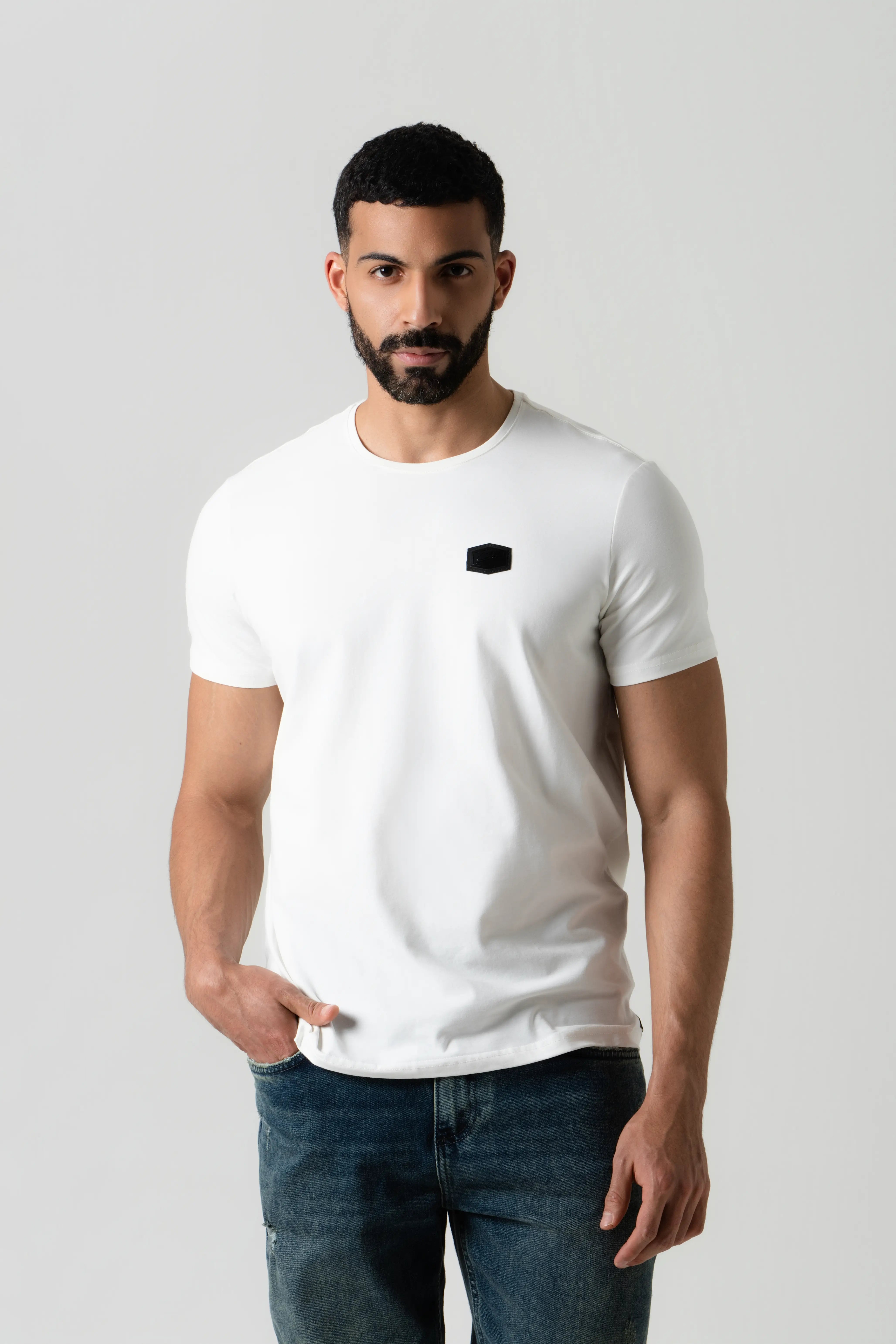 CAMISETA PREMIUM MANGA CORTA COLOR IVORY