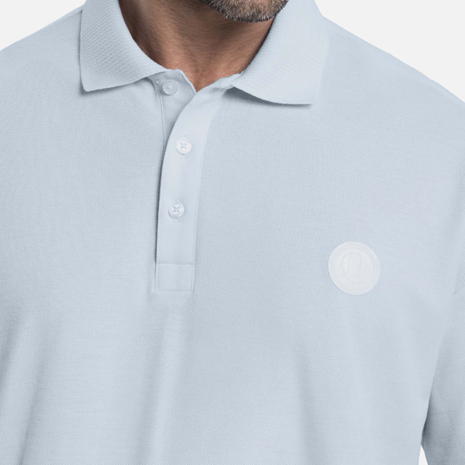 POLO MANGA LARGA COLOR AZUL CHAMBRAY