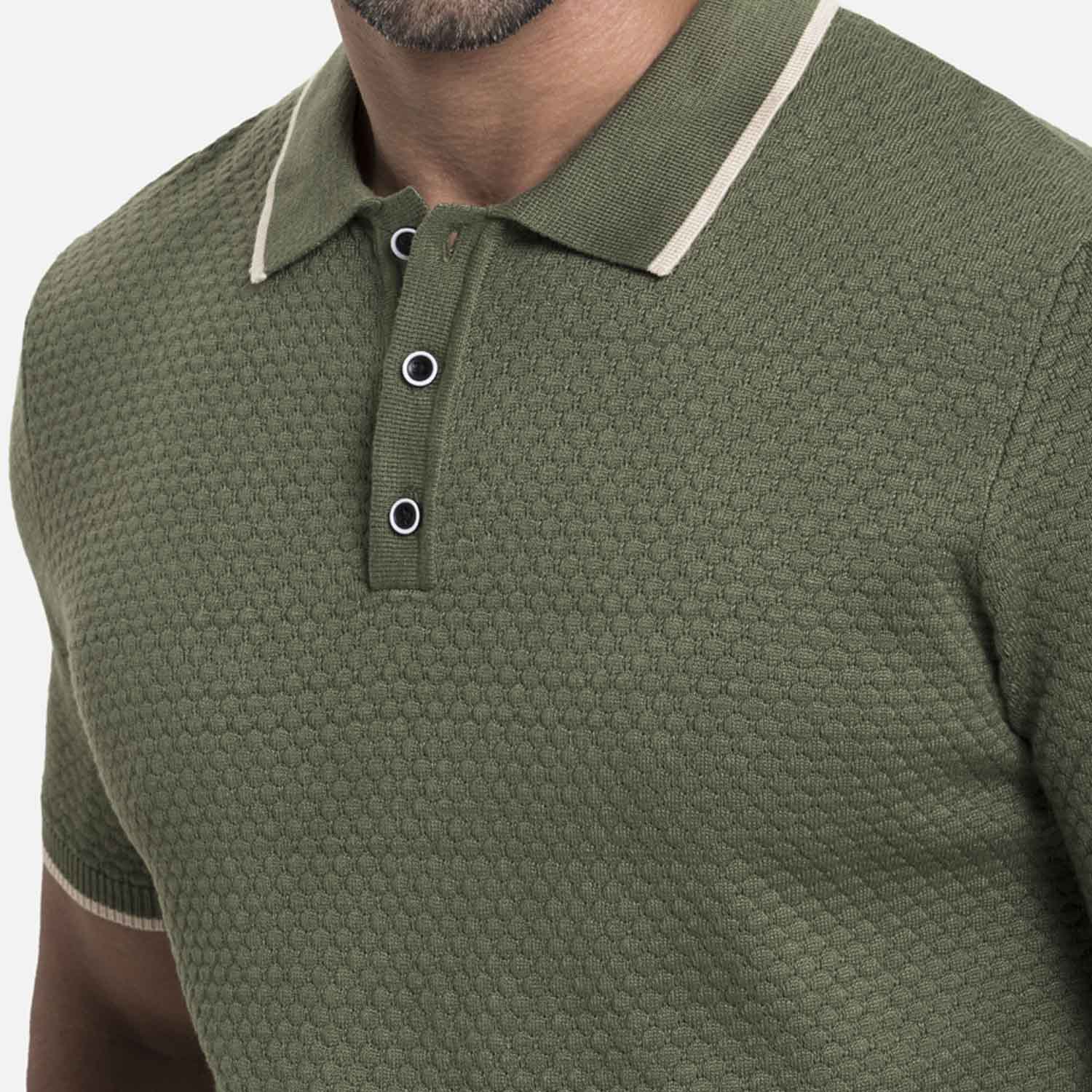 POLO MANGA CORTA COLOR VERDE OIL