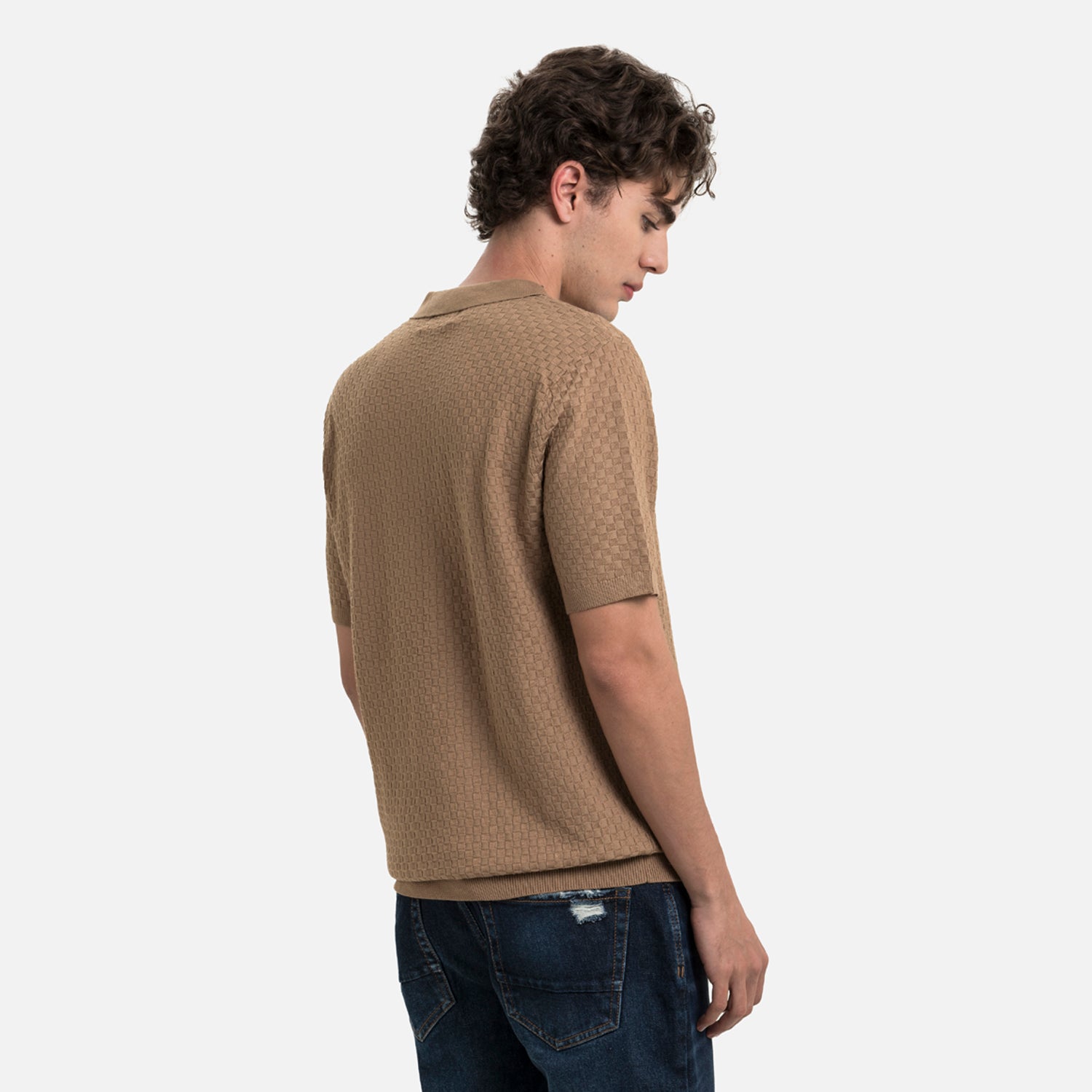 POLO MANGA CORTA COLOR TAUPE