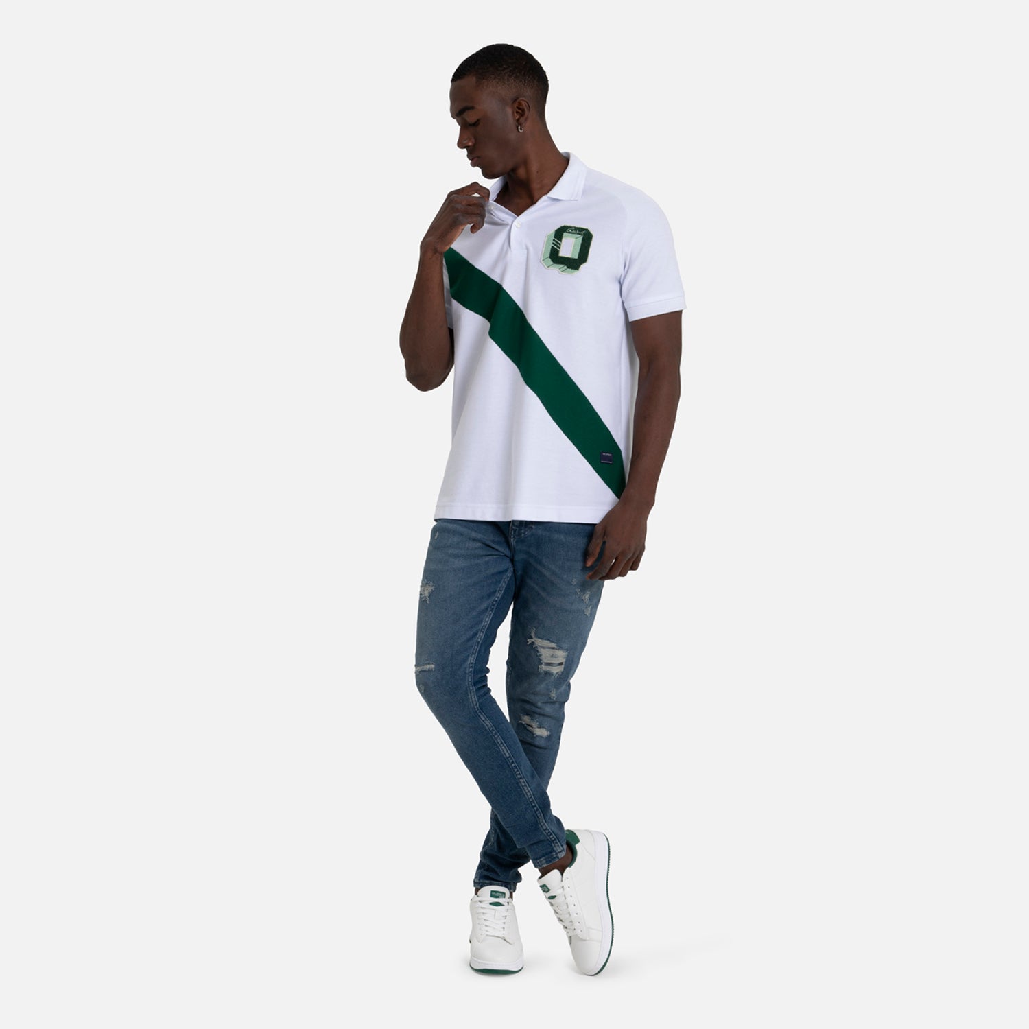 POLO MANGA CORTA COLOR BLANCO OPTICO