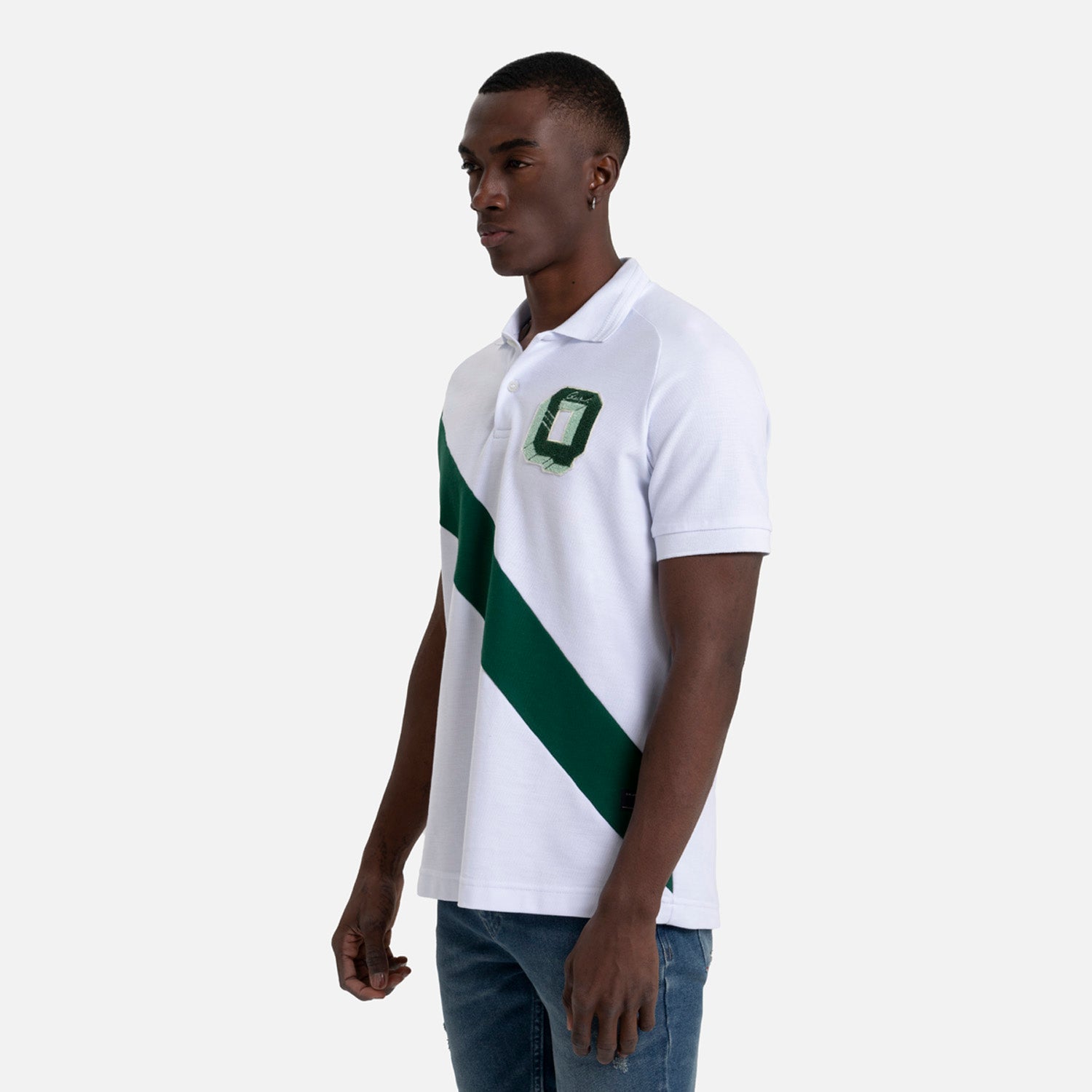 POLO MANGA CORTA COLOR BLANCO OPTICO