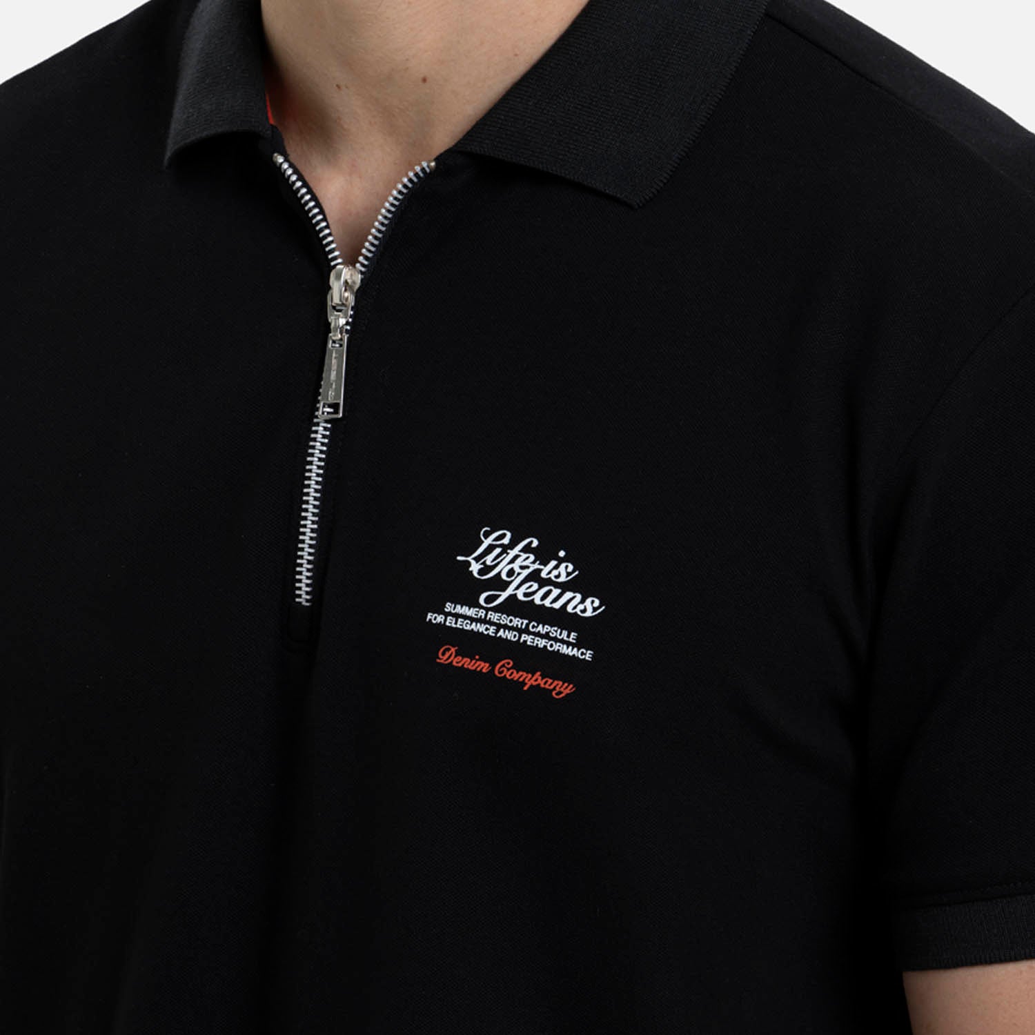 POLO MANGA CORTA COLOR NEGRO