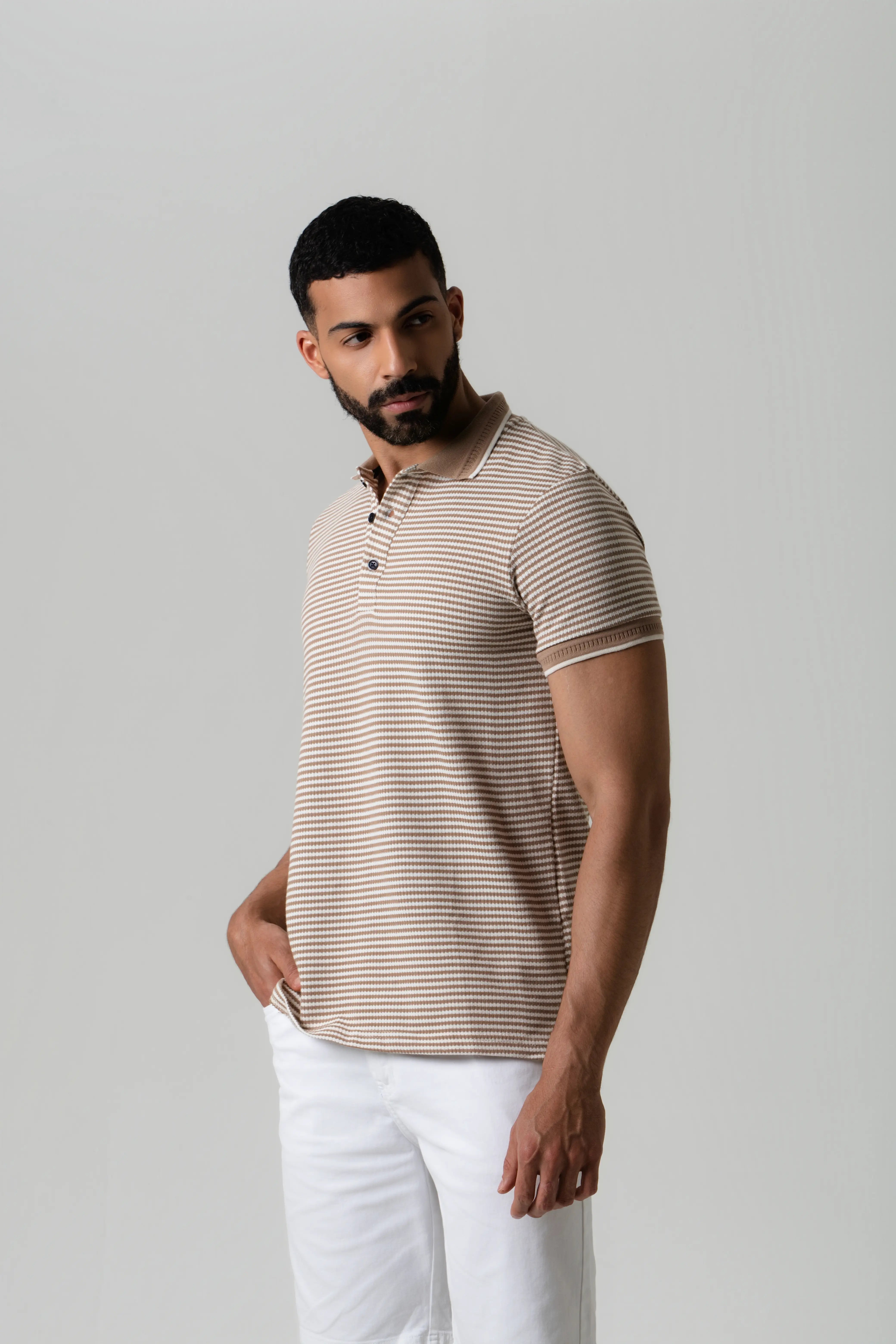 POLO MANGA CORTA COLOR ARENA