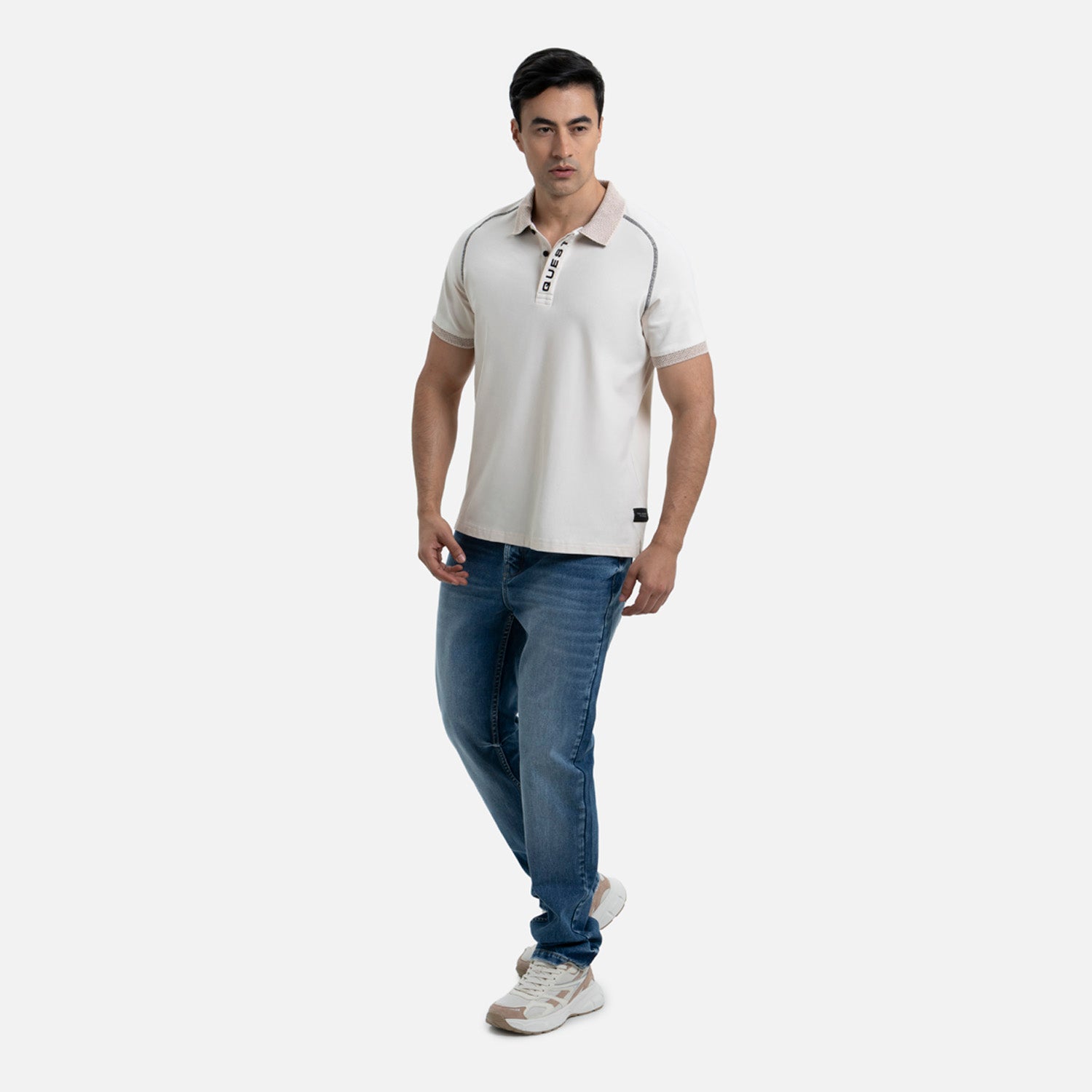 POLO MANGA CORTA COLOR WHITECAP GRAY