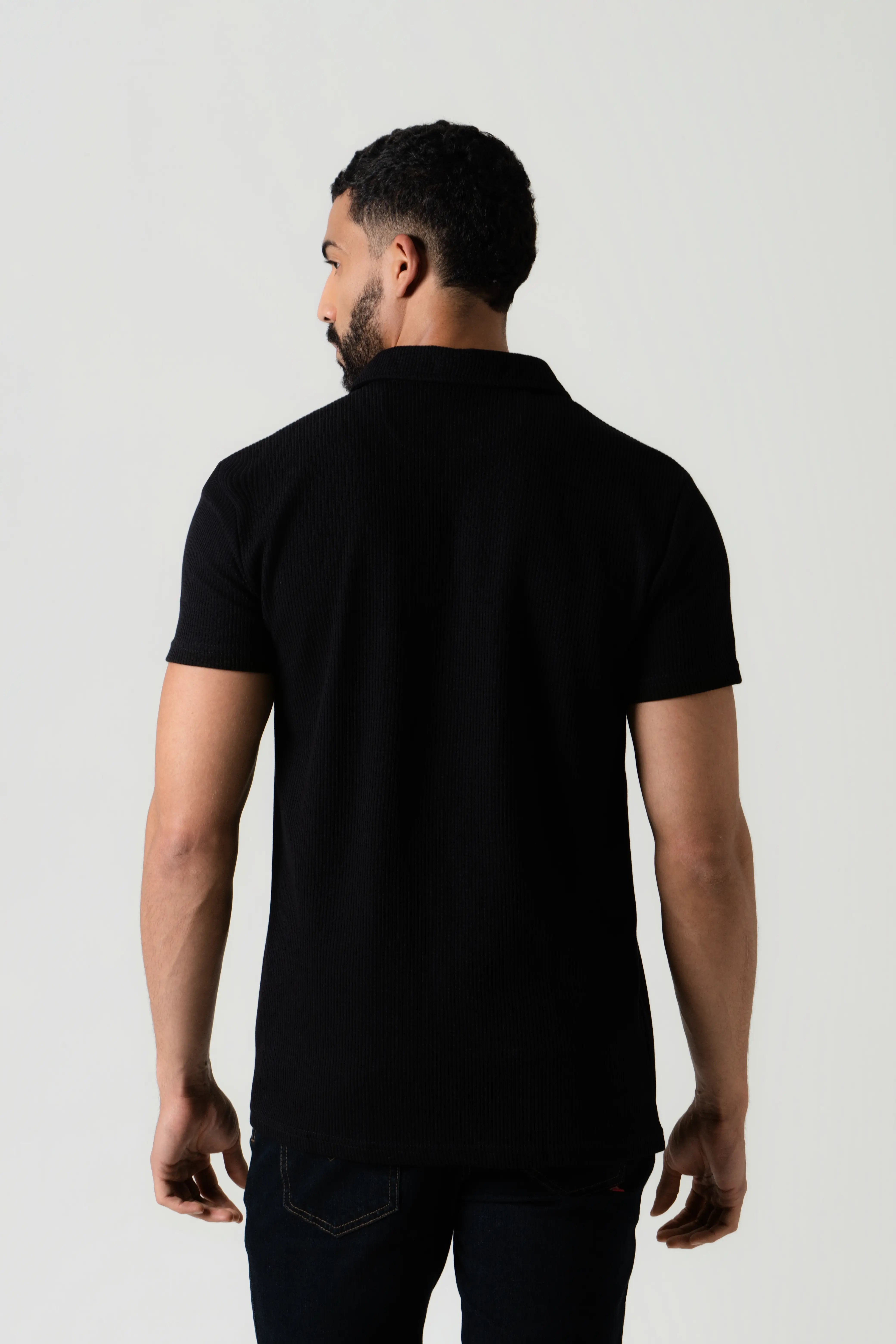 POLO MANGA CORTA COLOR NEGRO