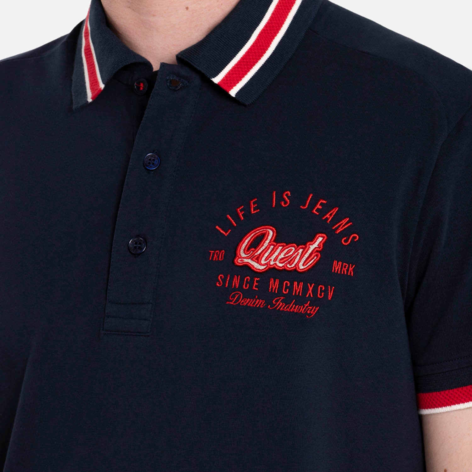 POLO MANGA CORTA COLOR AZUL NOCHE