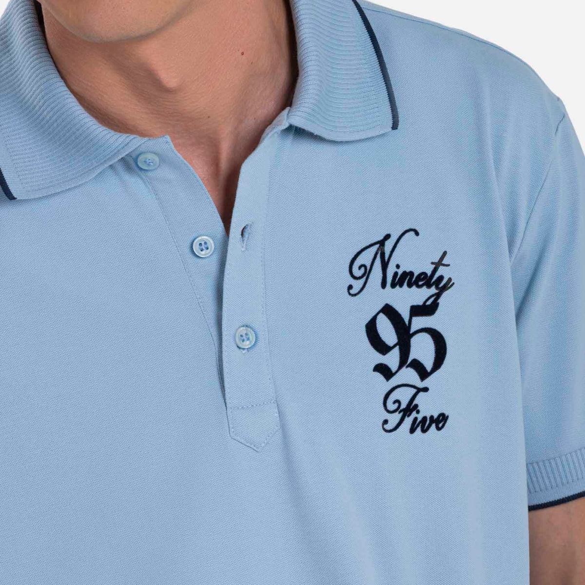 POLO MANGA CORTA COLOR AZUL GLACIAR
