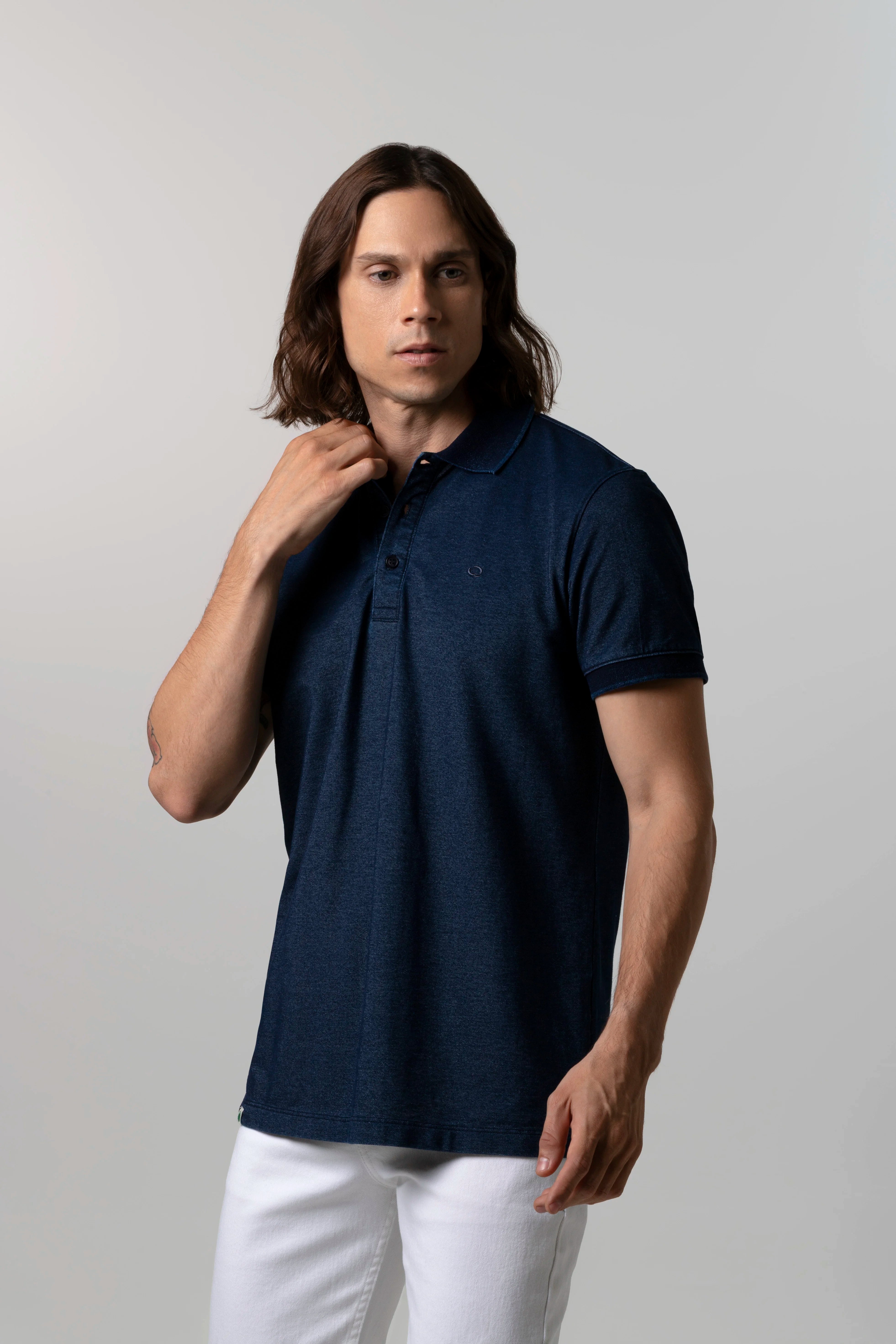 POLO MANGA CORTA COLOR AZUL INDIGO