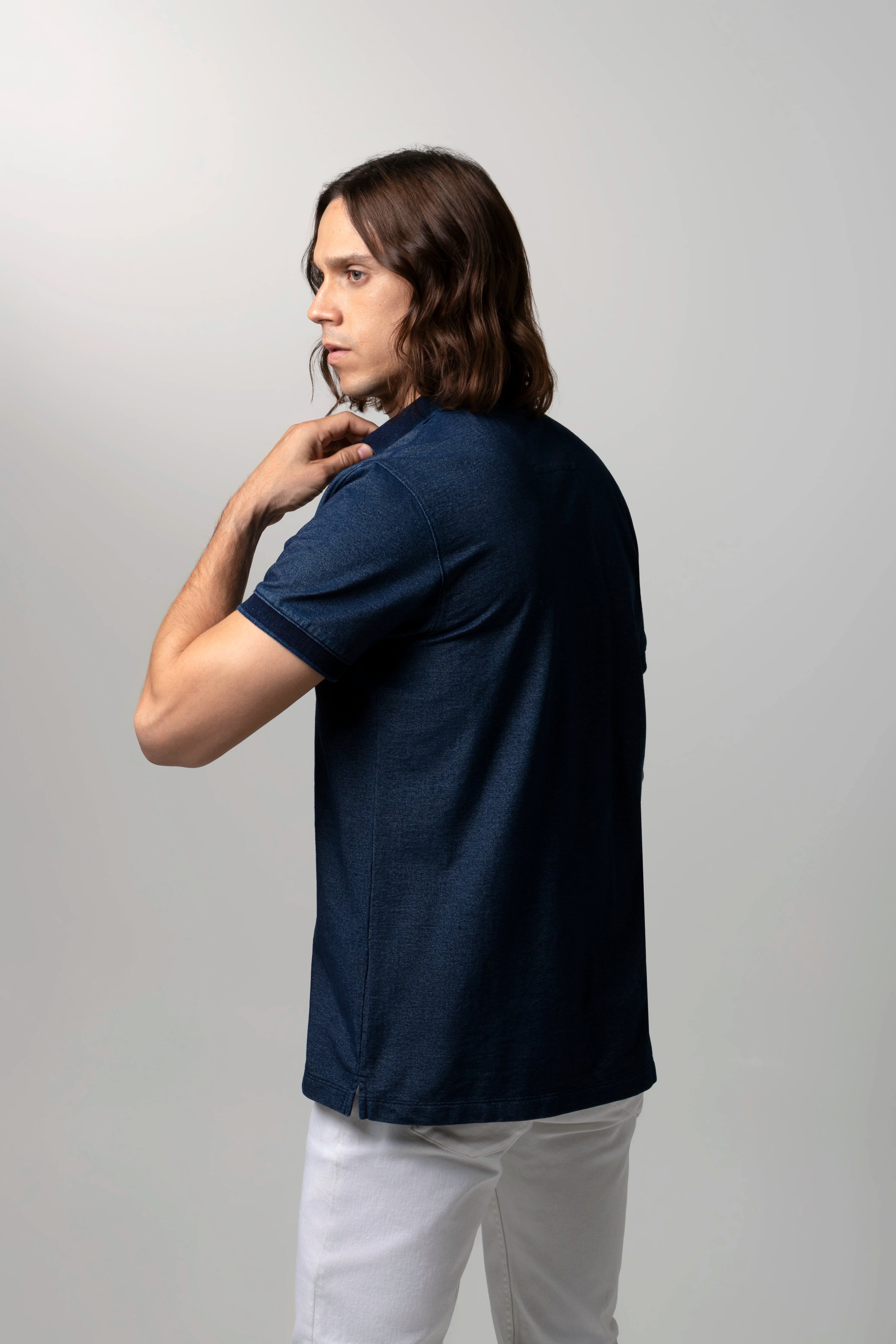 POLO MANGA CORTA COLOR AZUL INDIGO