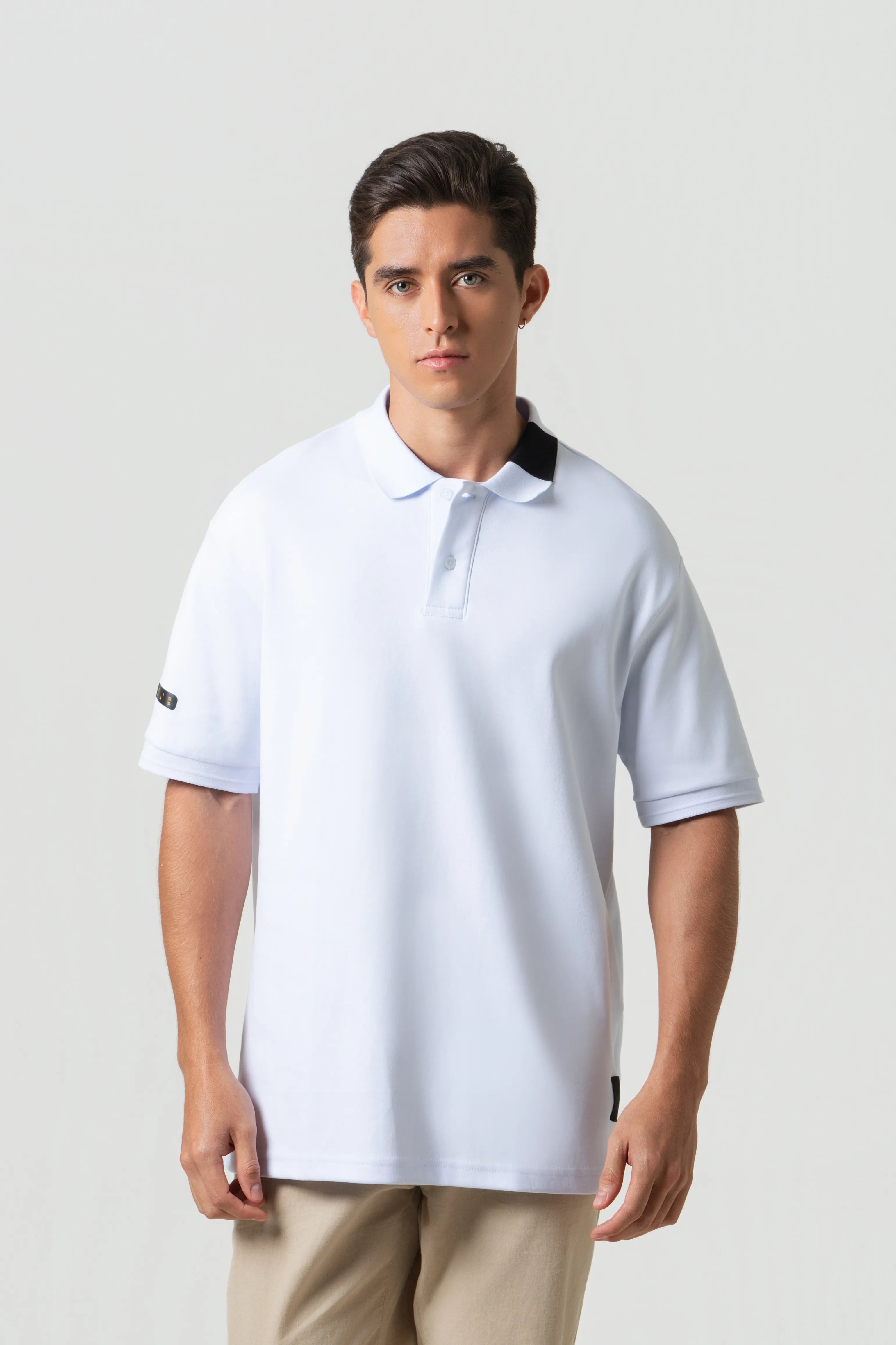 POLO MANGA CORTA COLOR BLANCO OPTICO