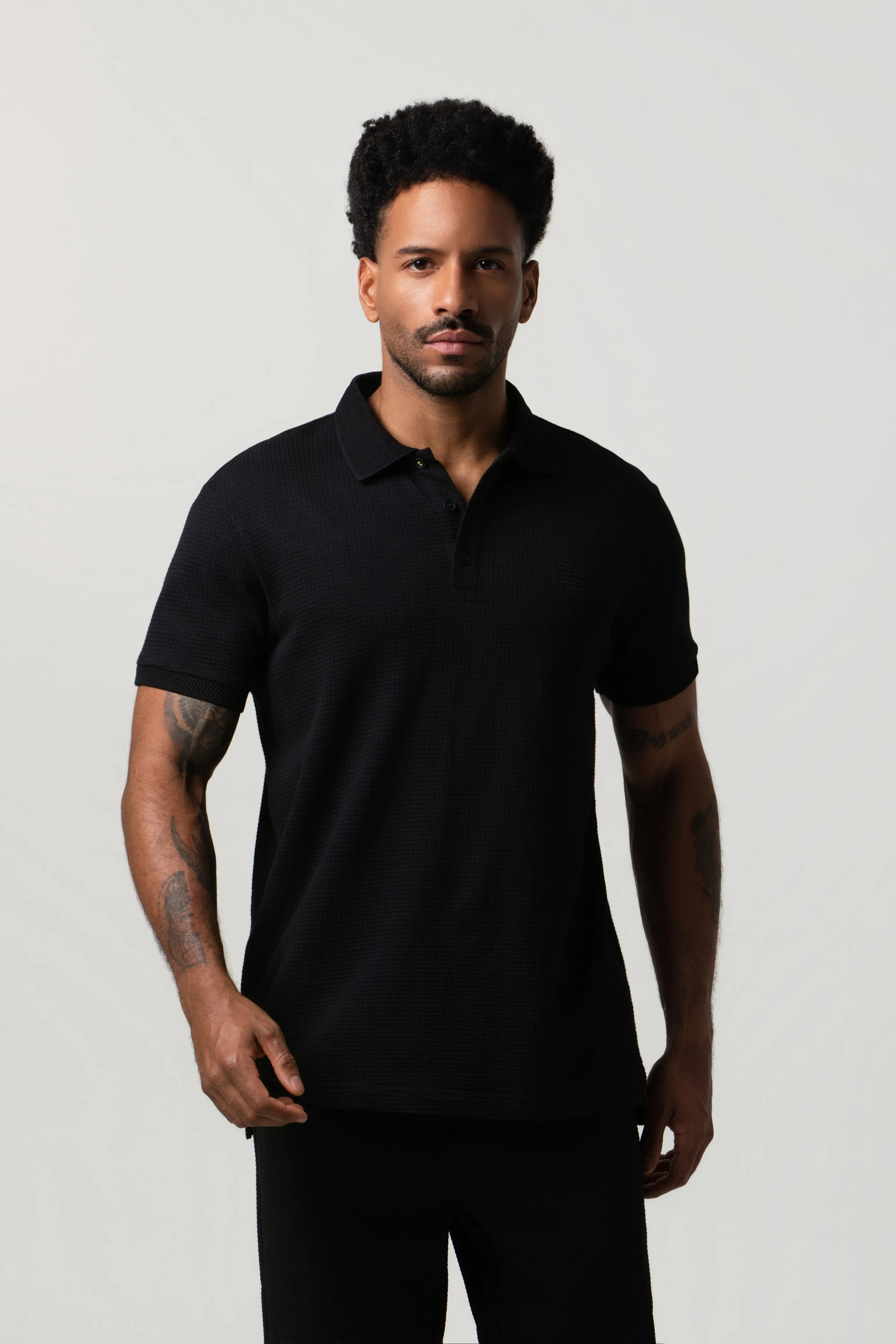 POLO MANGA CORTA COLOR NEGRO