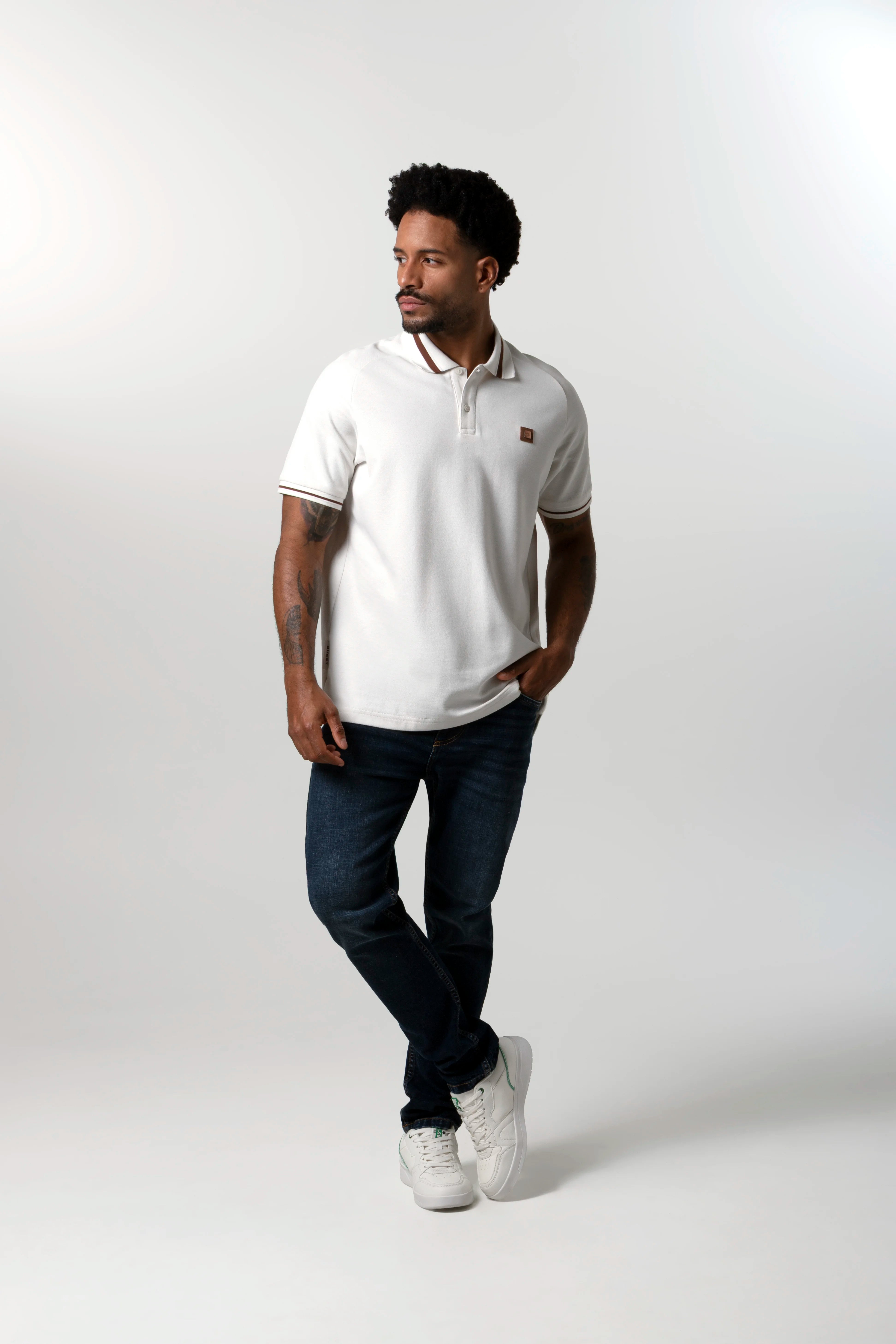 POLO MANGA CORTA COLOR IVORY