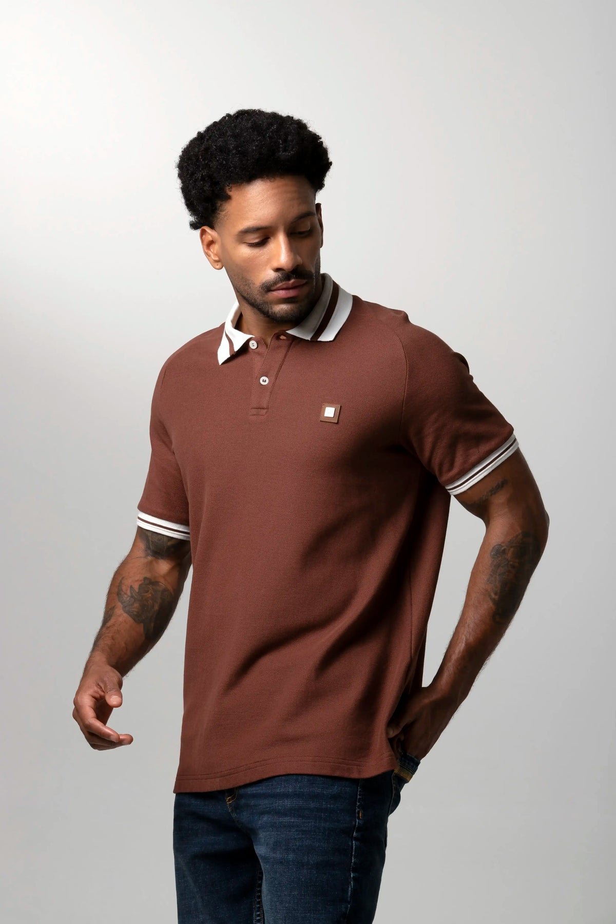 POLO MANGA CORTA COLOR BRUNETTE