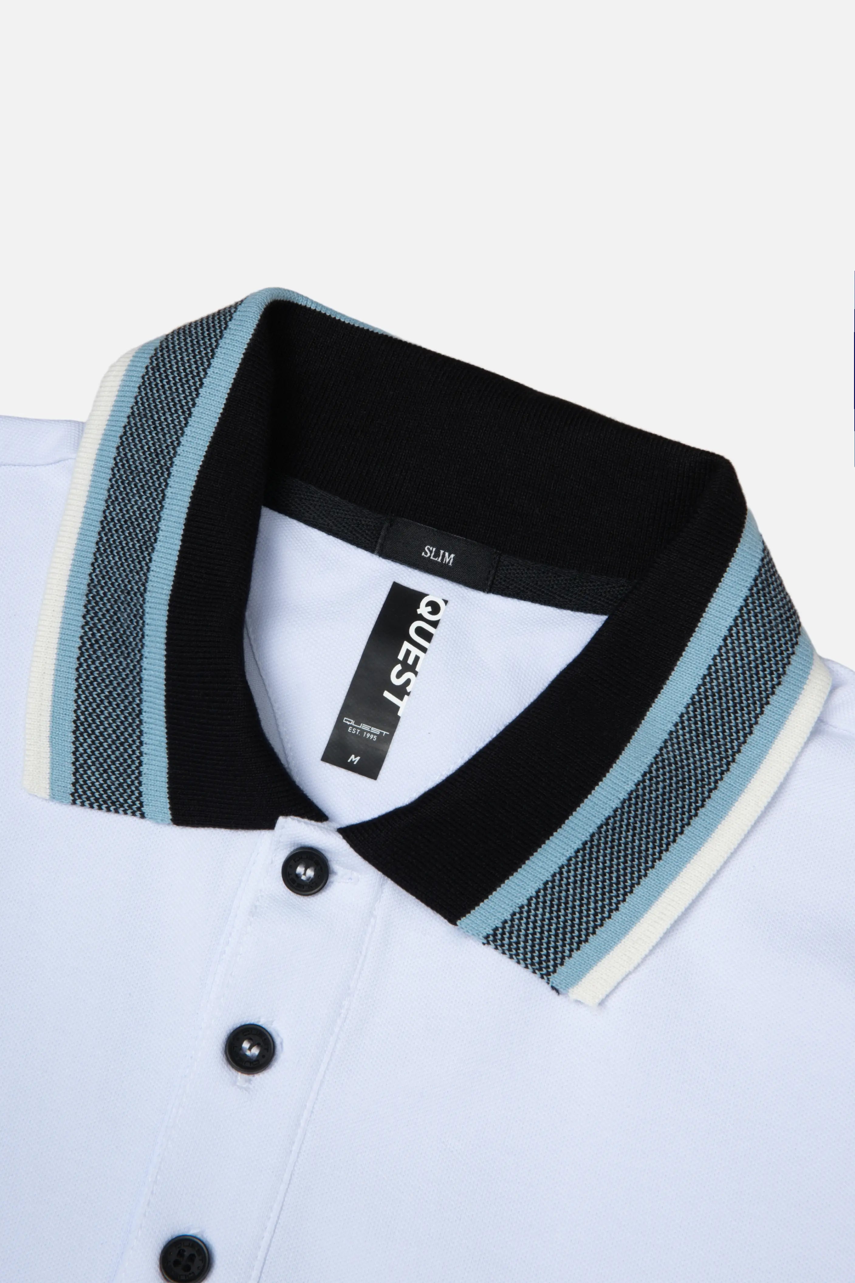 POLO MANGA CORTA COLOR BLANCO OPTICO