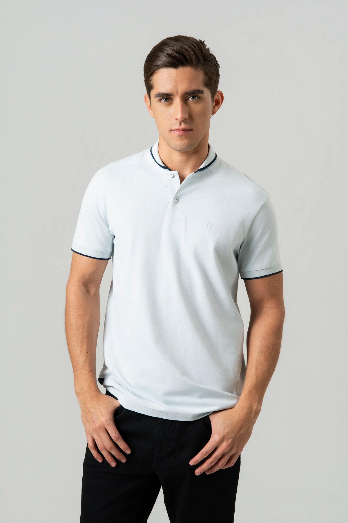 POLO MANGA CORTA COLOR AZUL BALADA