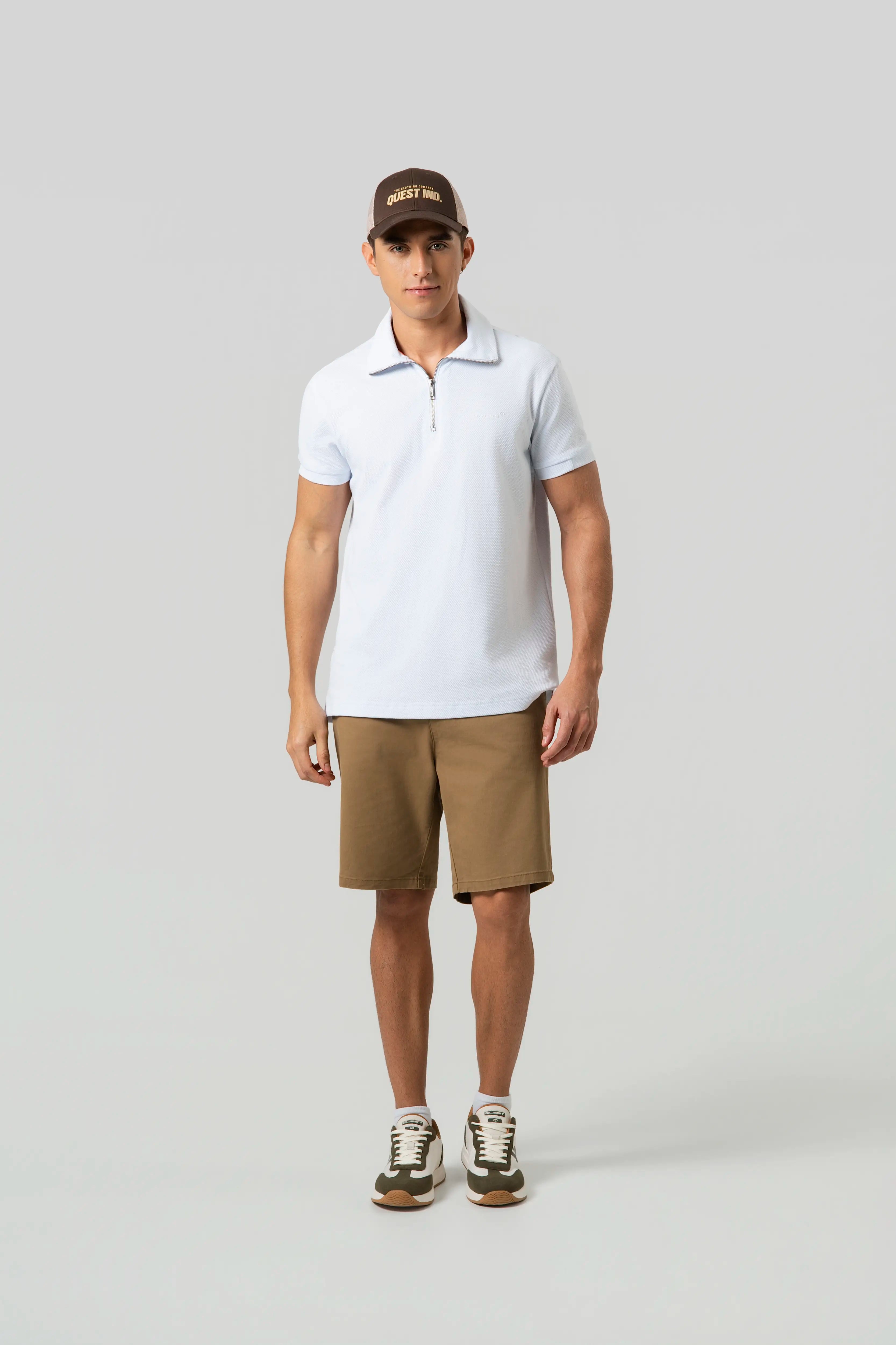 POLO MANGA CORTA COLOR BLANCO OPTICO