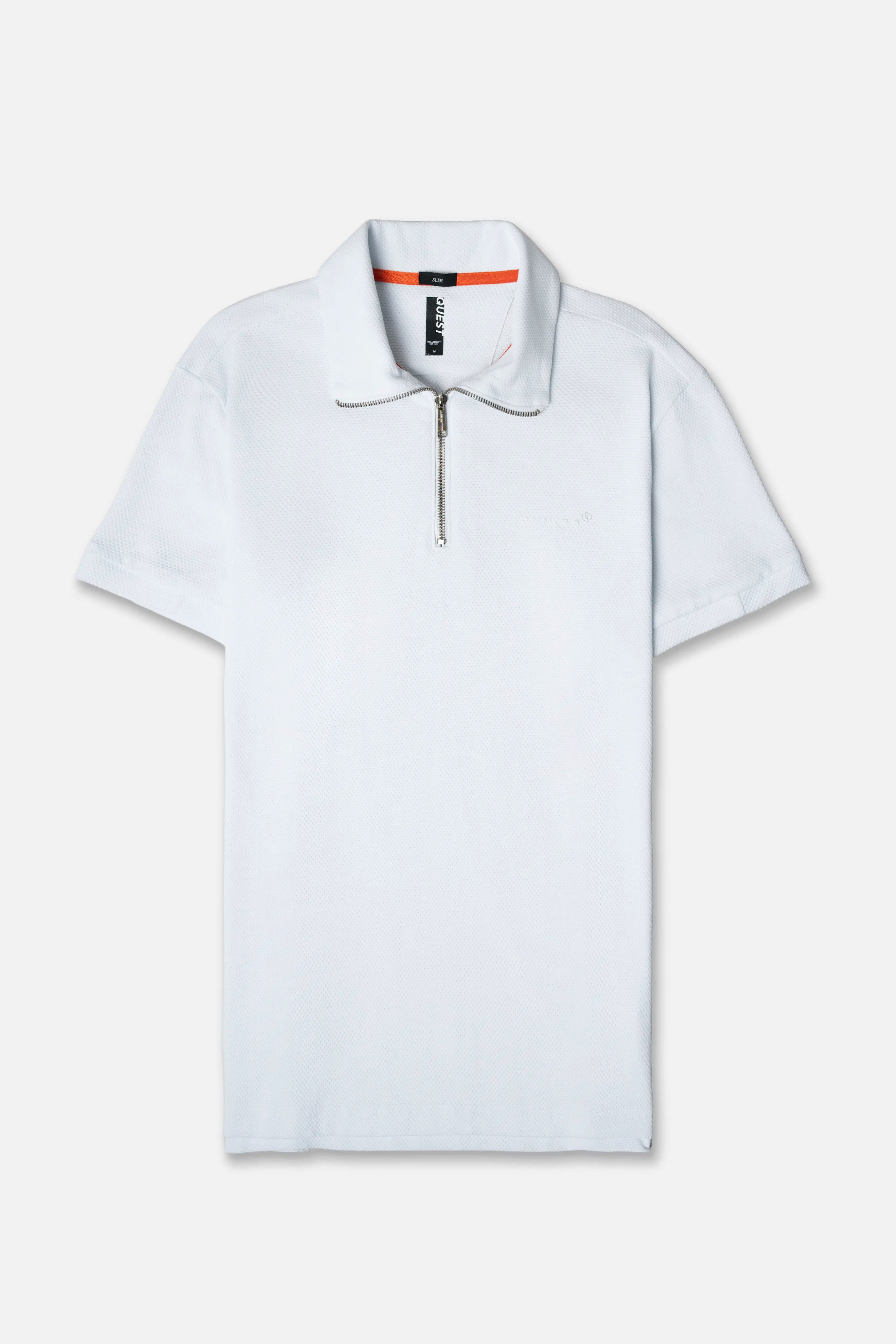 POLO MANGA CORTA COLOR BLANCO OPTICO