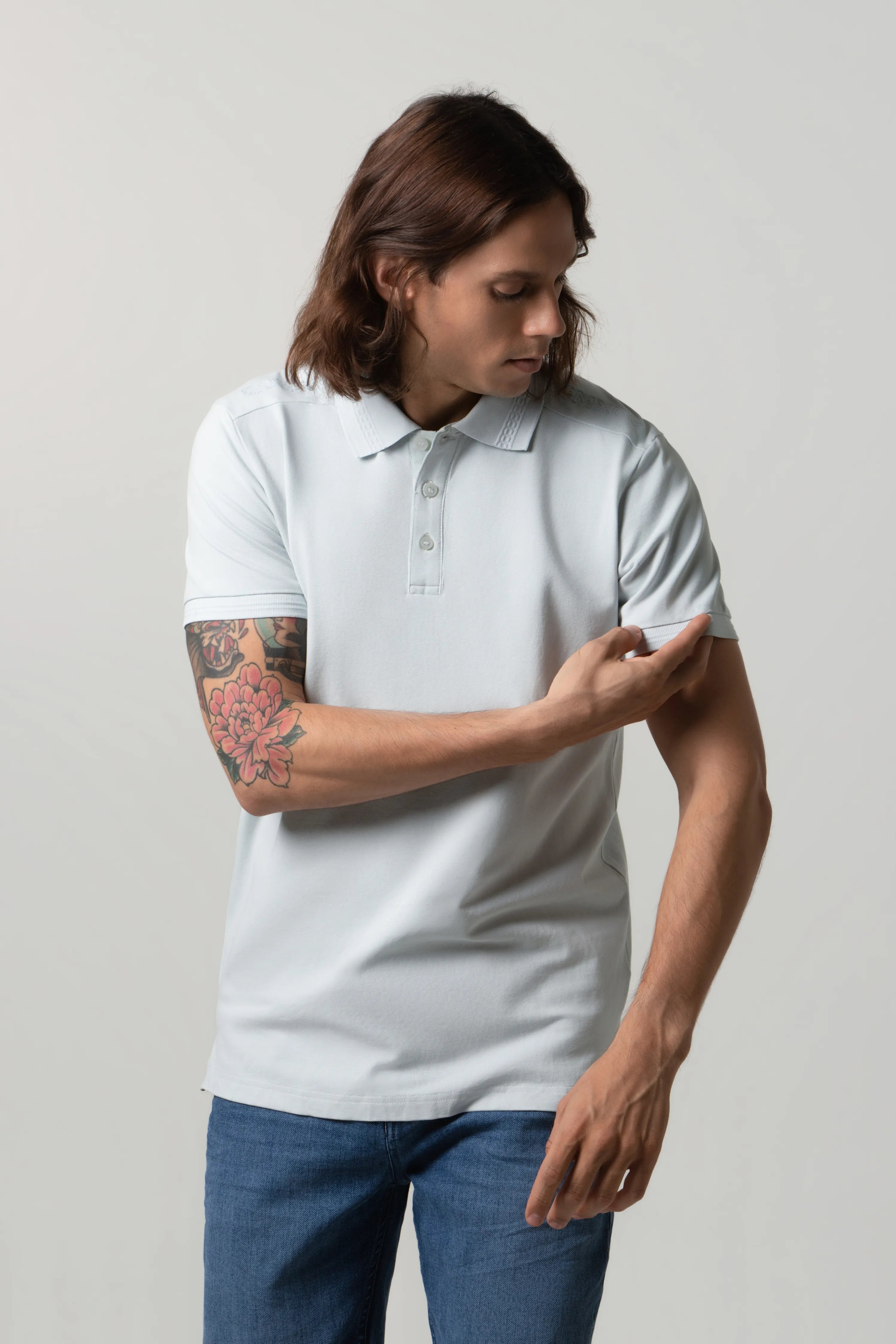 POLO MANGA CORTA COLOR AZUL BALADA