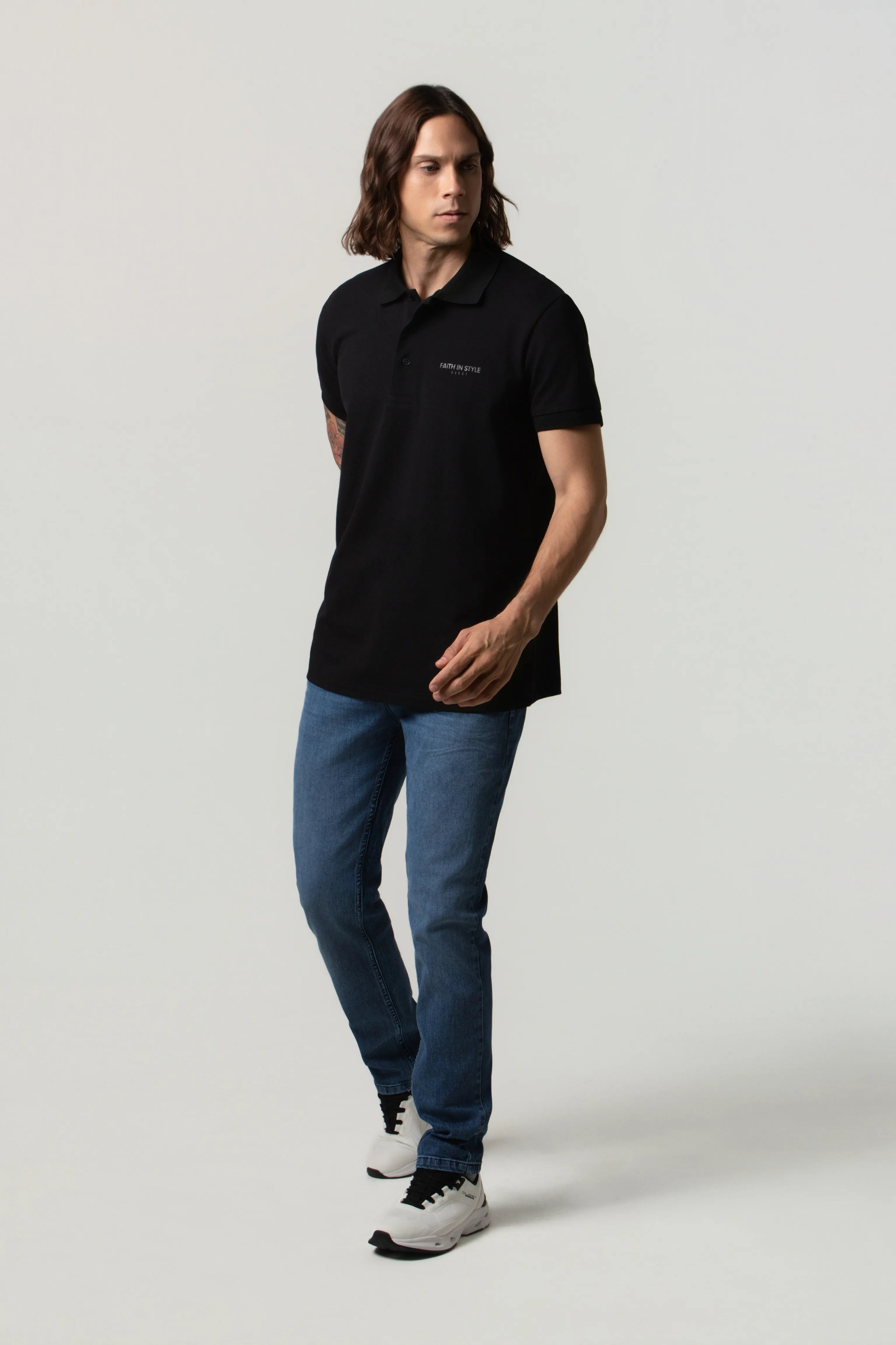 POLO MANGA CORTA COLOR NEGRO