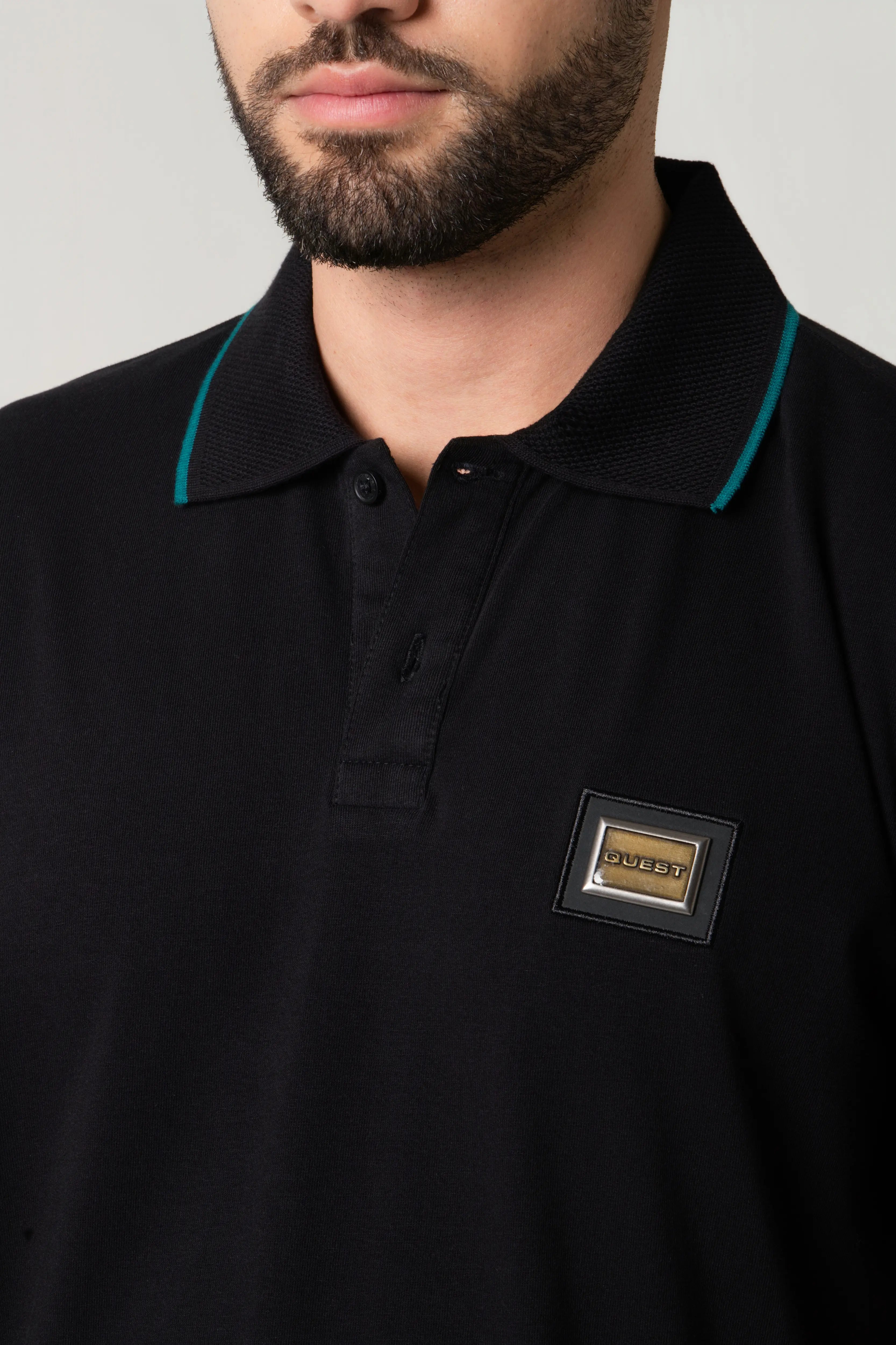 POLO MANGA CORTA COLOR NEGRO