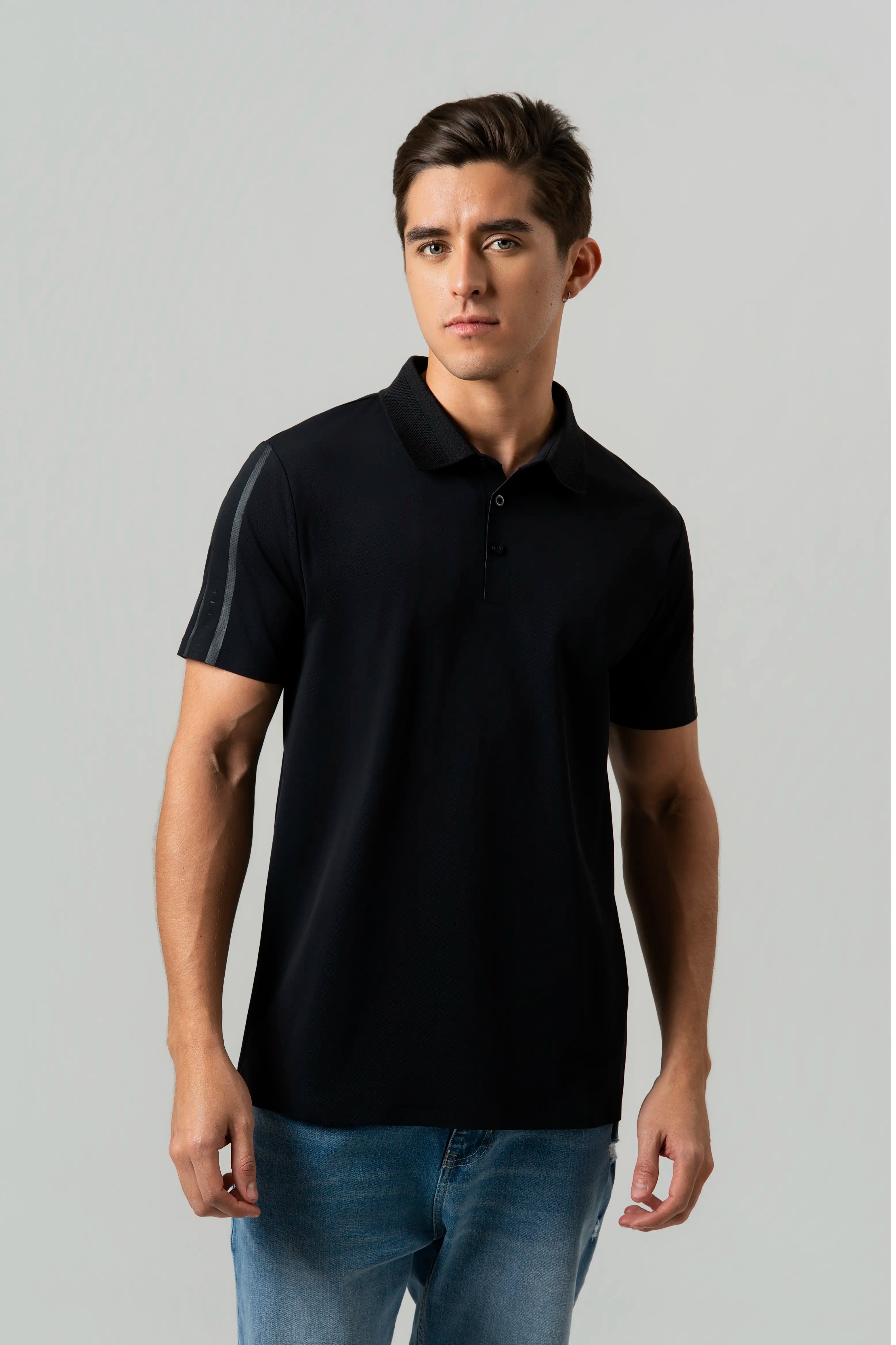 POLO MANGA CORTA COLOR NEGRO