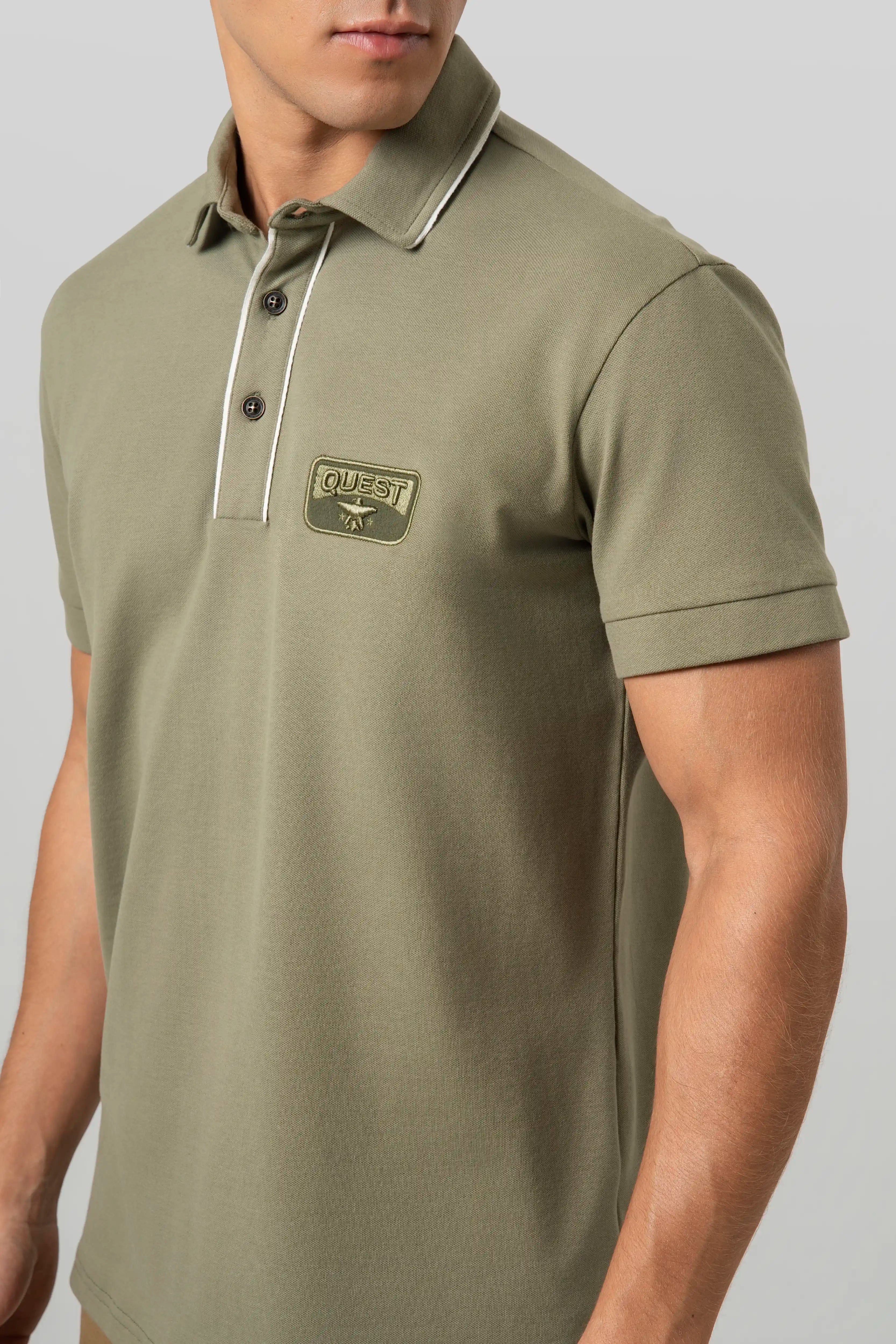 POLO MANGA CORTA COLOR DARK OLIVA