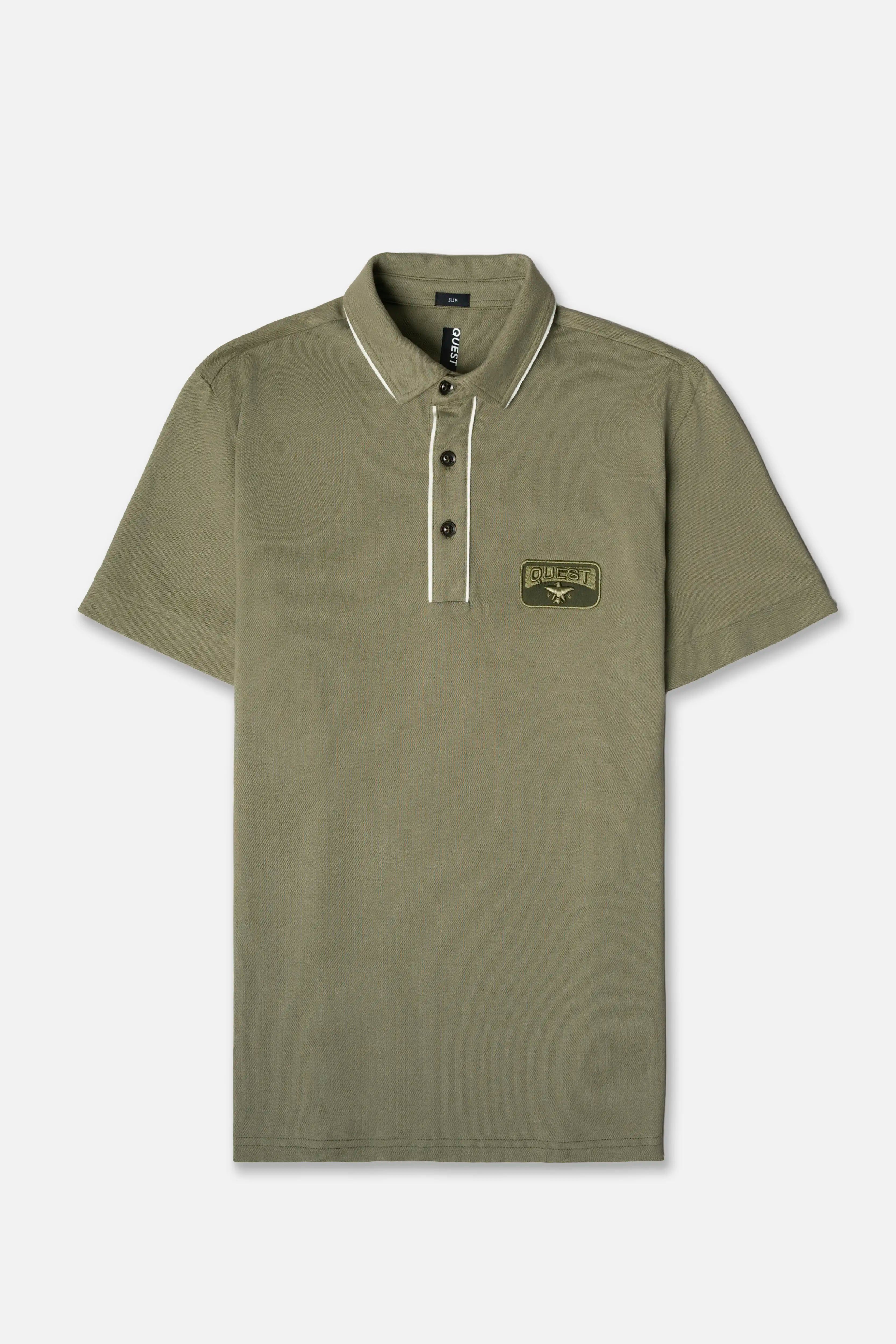 POLO MANGA CORTA COLOR DARK OLIVA